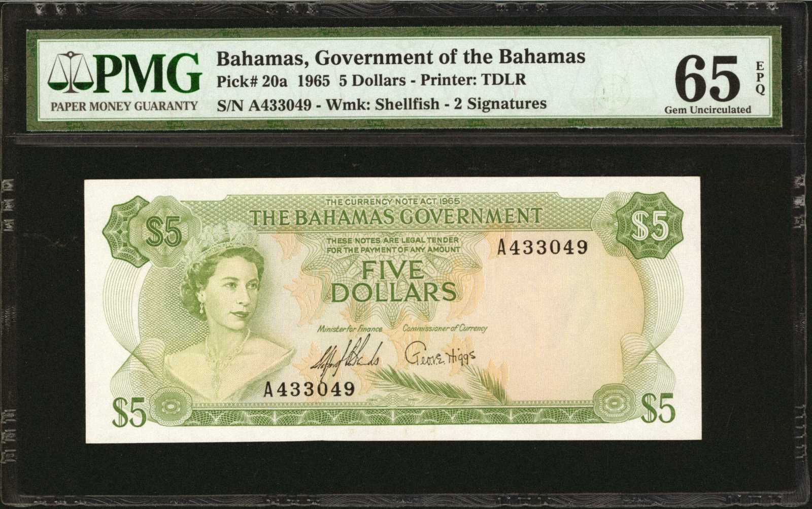 image for: Bahamas  5 dollars (B119az)