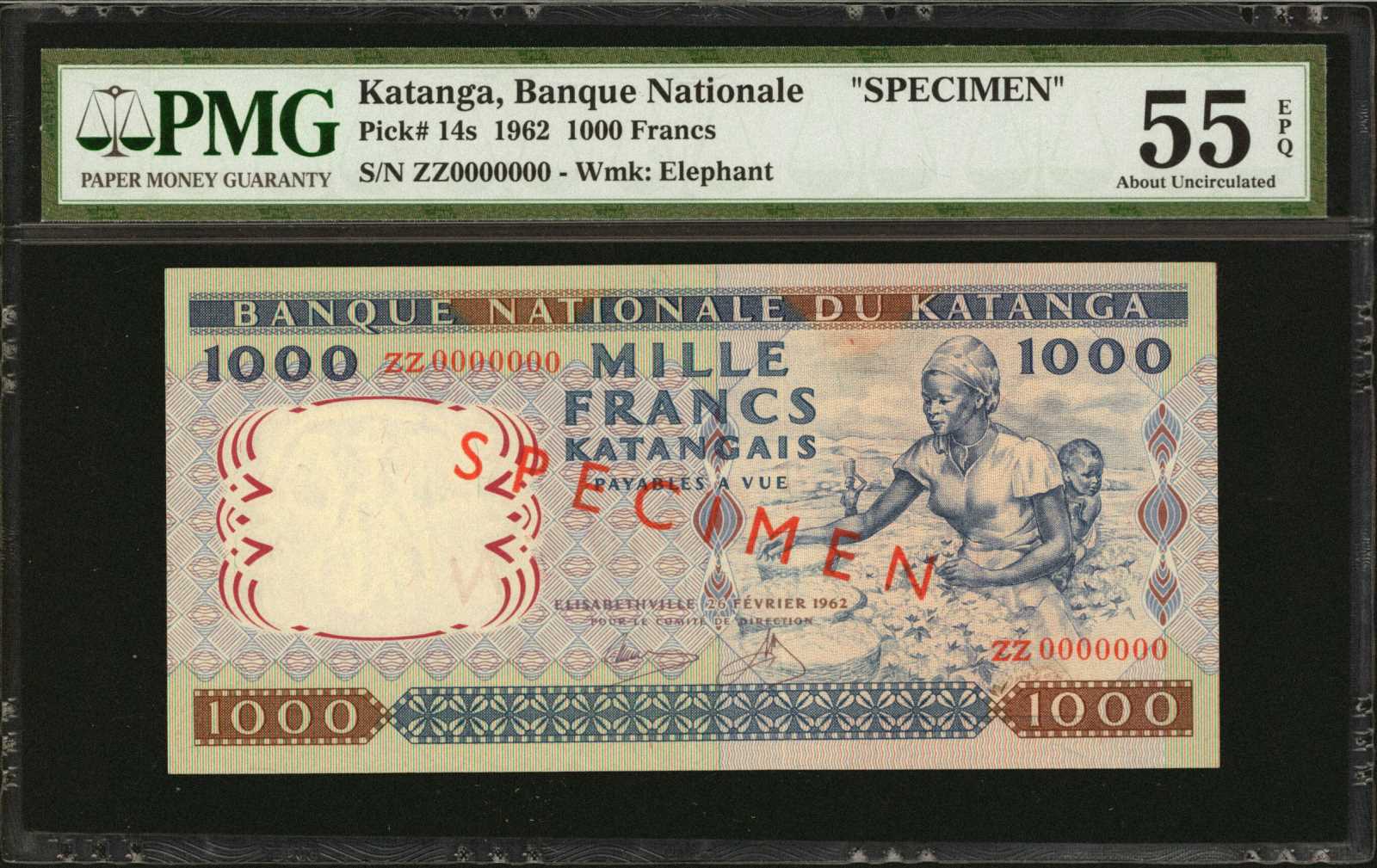 image for: Katanga  1,000 francs(B211a)