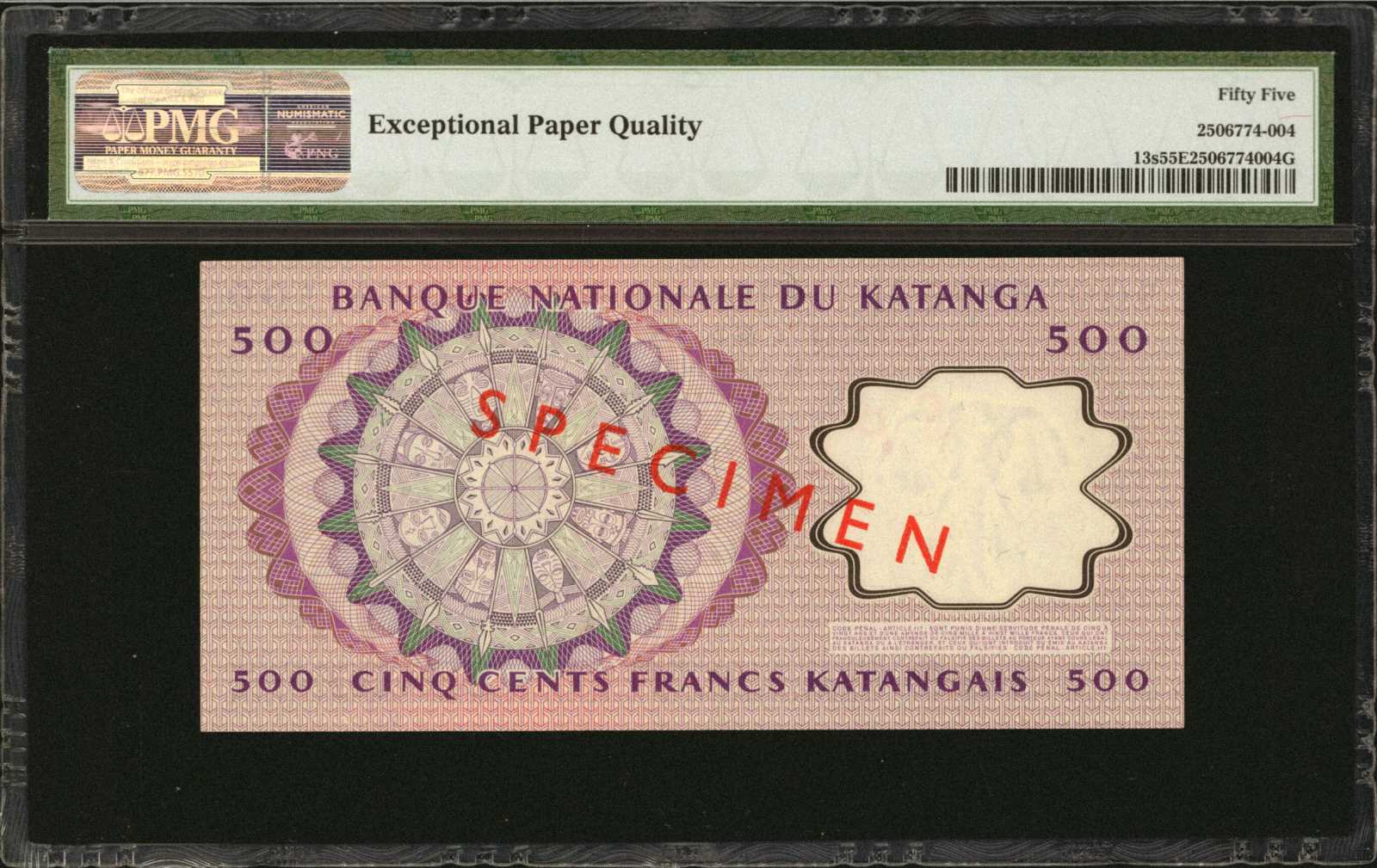 image for: Katanga  500 francs(B210as)
