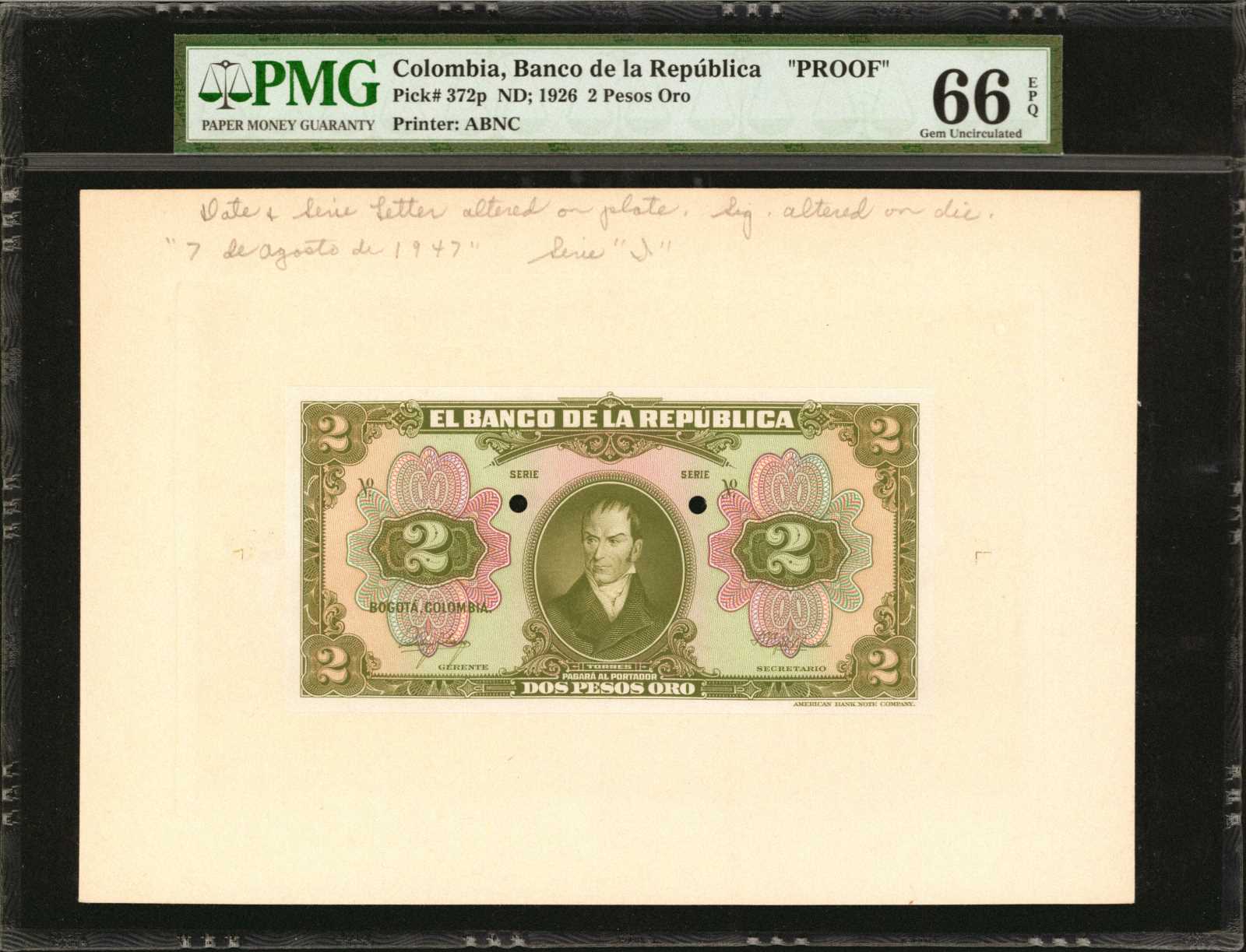 image for: Colombia  2 pesos oro(B913a)