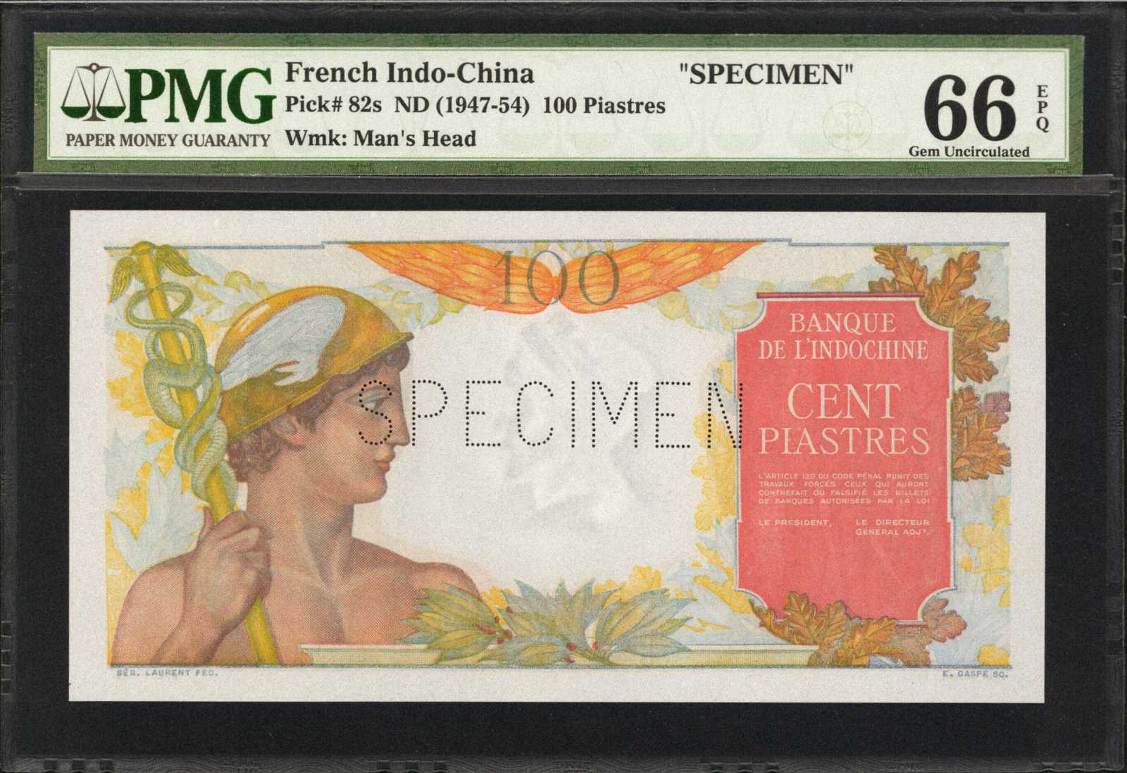 image for: French Indo-China  100 piastres(B166as)