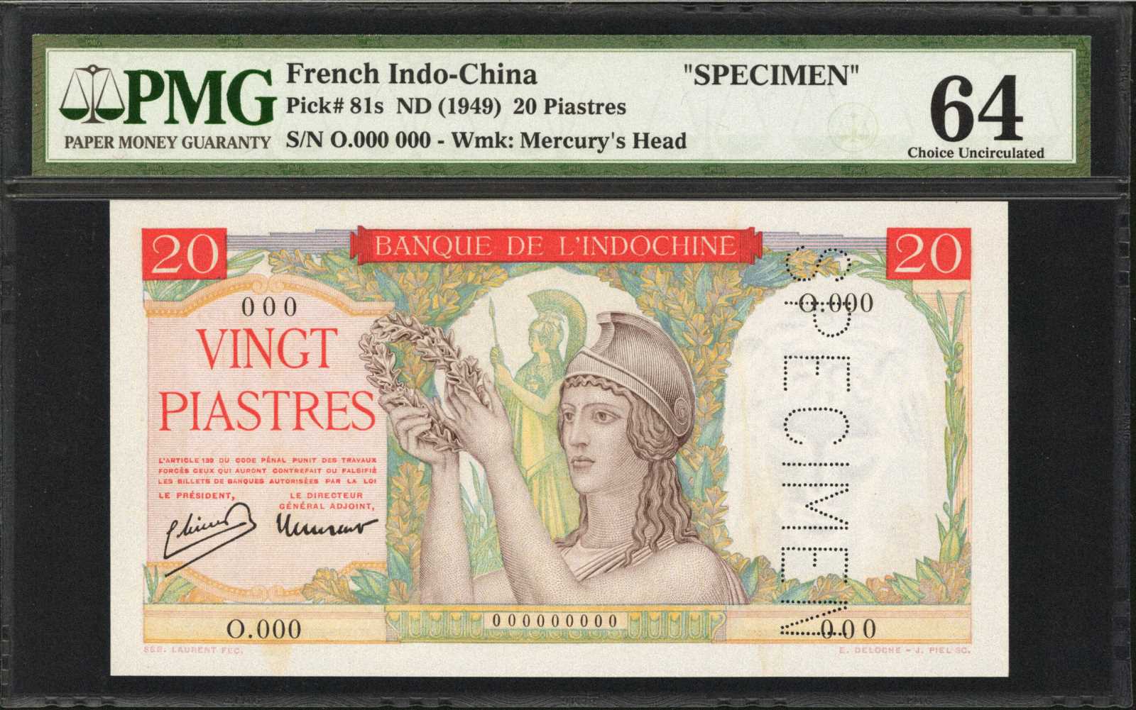 image for: French Indo-China  20 piastres(B165a)