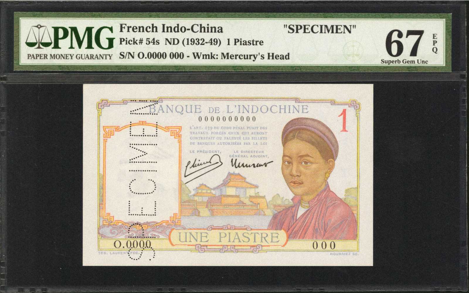 image for: French Indo-China  1 piastre(B141as)