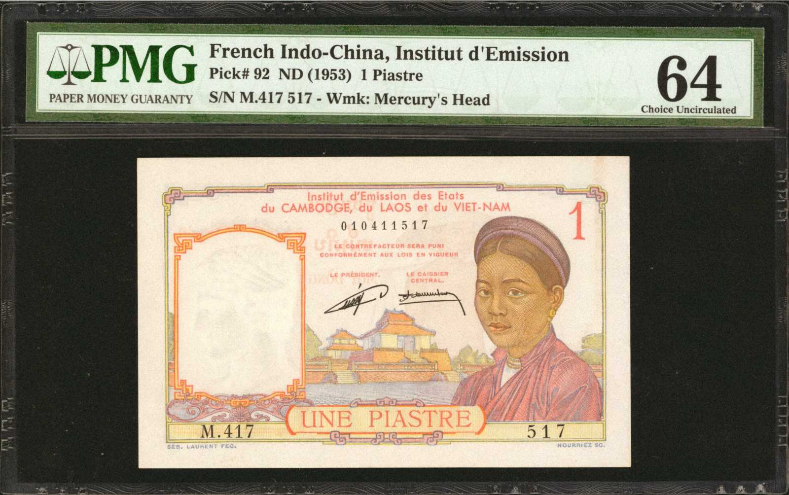 image for: French Indo-China  1 piastre(B401a)
