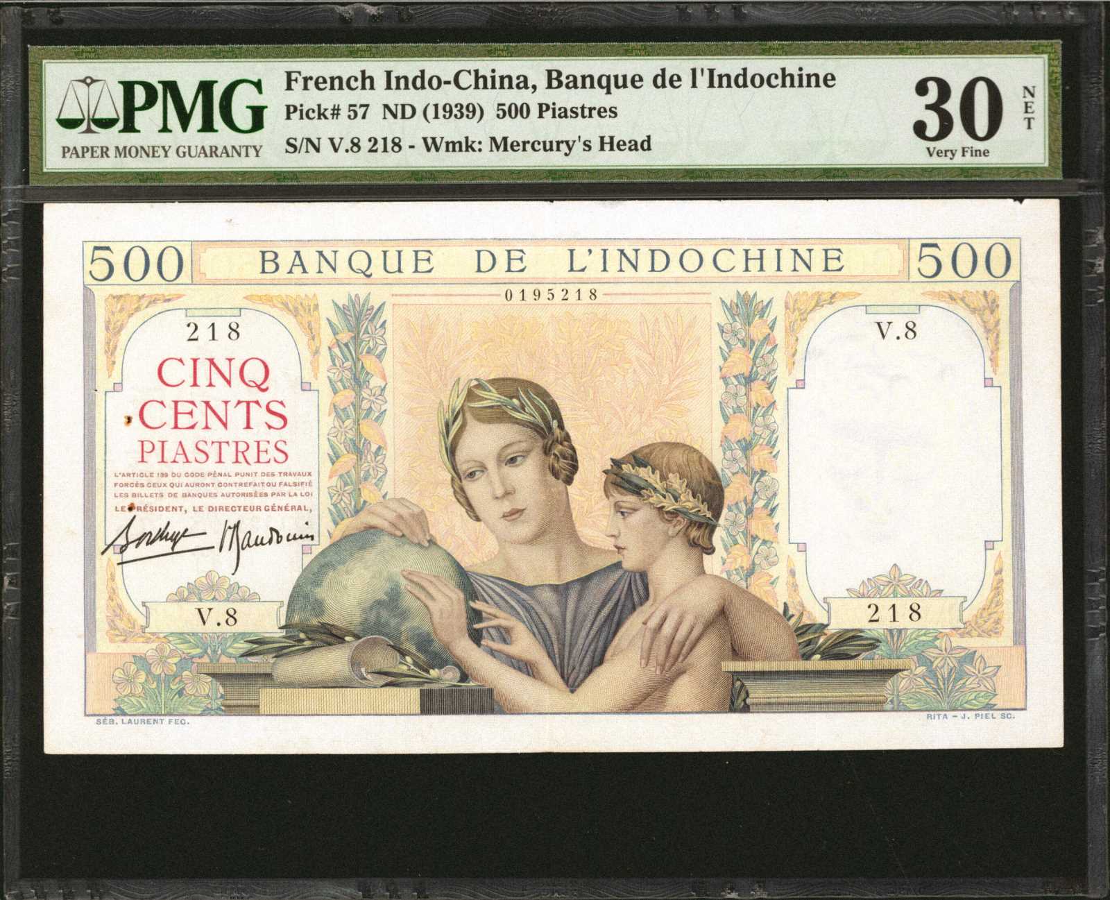 image for: French Indo-China  500 piastres(B144a)
