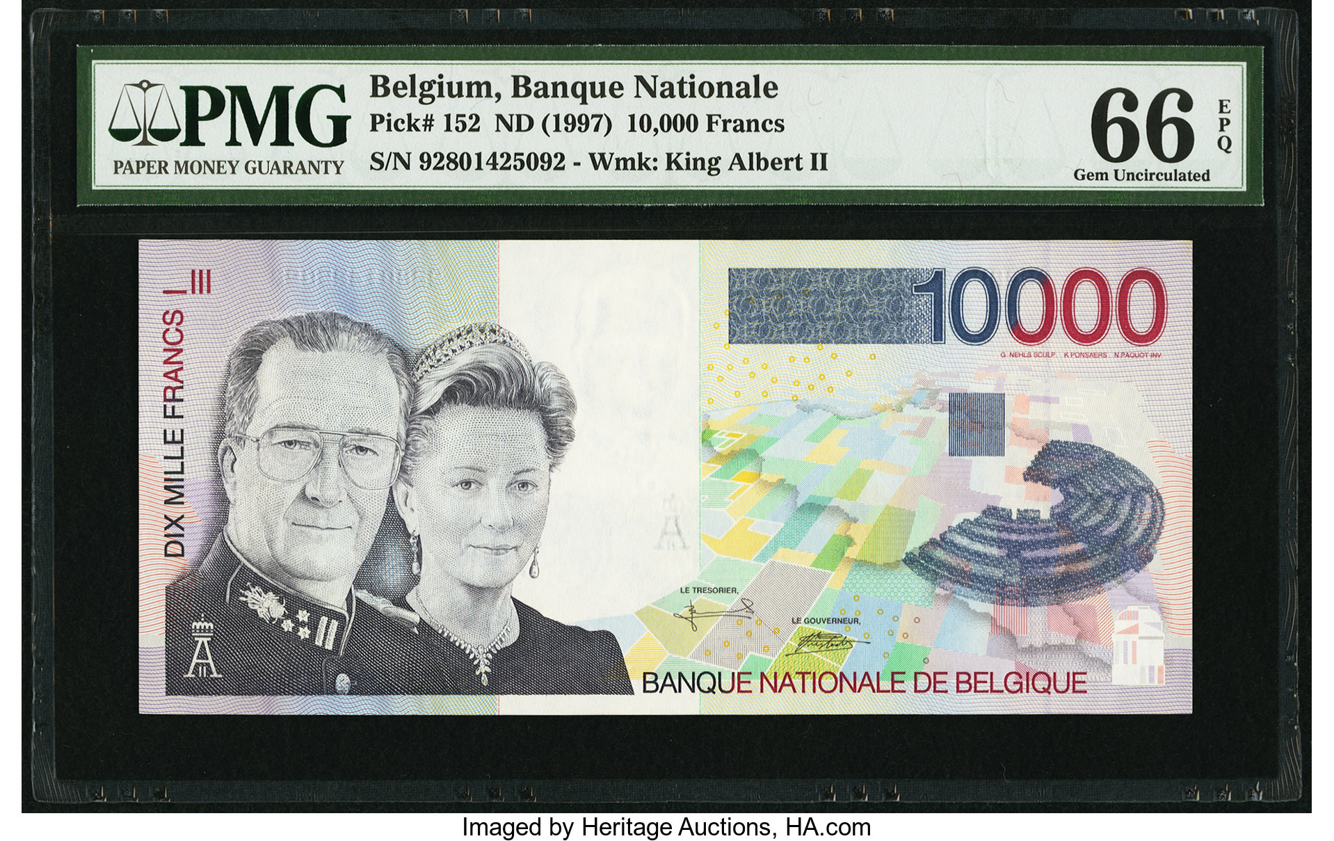 image for: Belgium  10,000 francs (B595a)