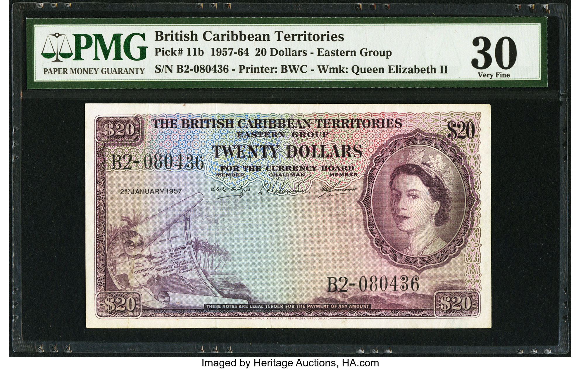 image for: British Caribbean Territories  20 dollars(B111f)