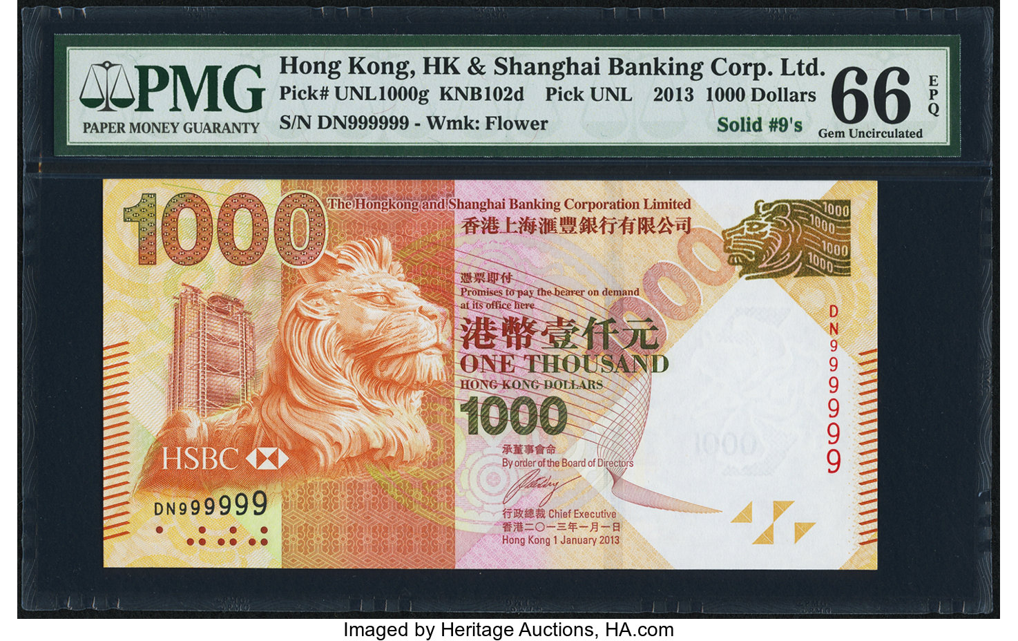 image for: Hong Kong  1,000 dollars (B695c)