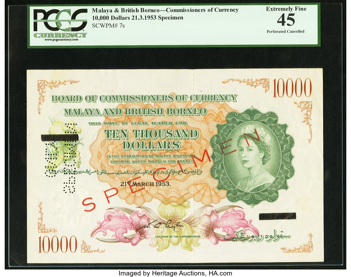image for: Malaya and British Borneo  10,000 dollars(B107t1)