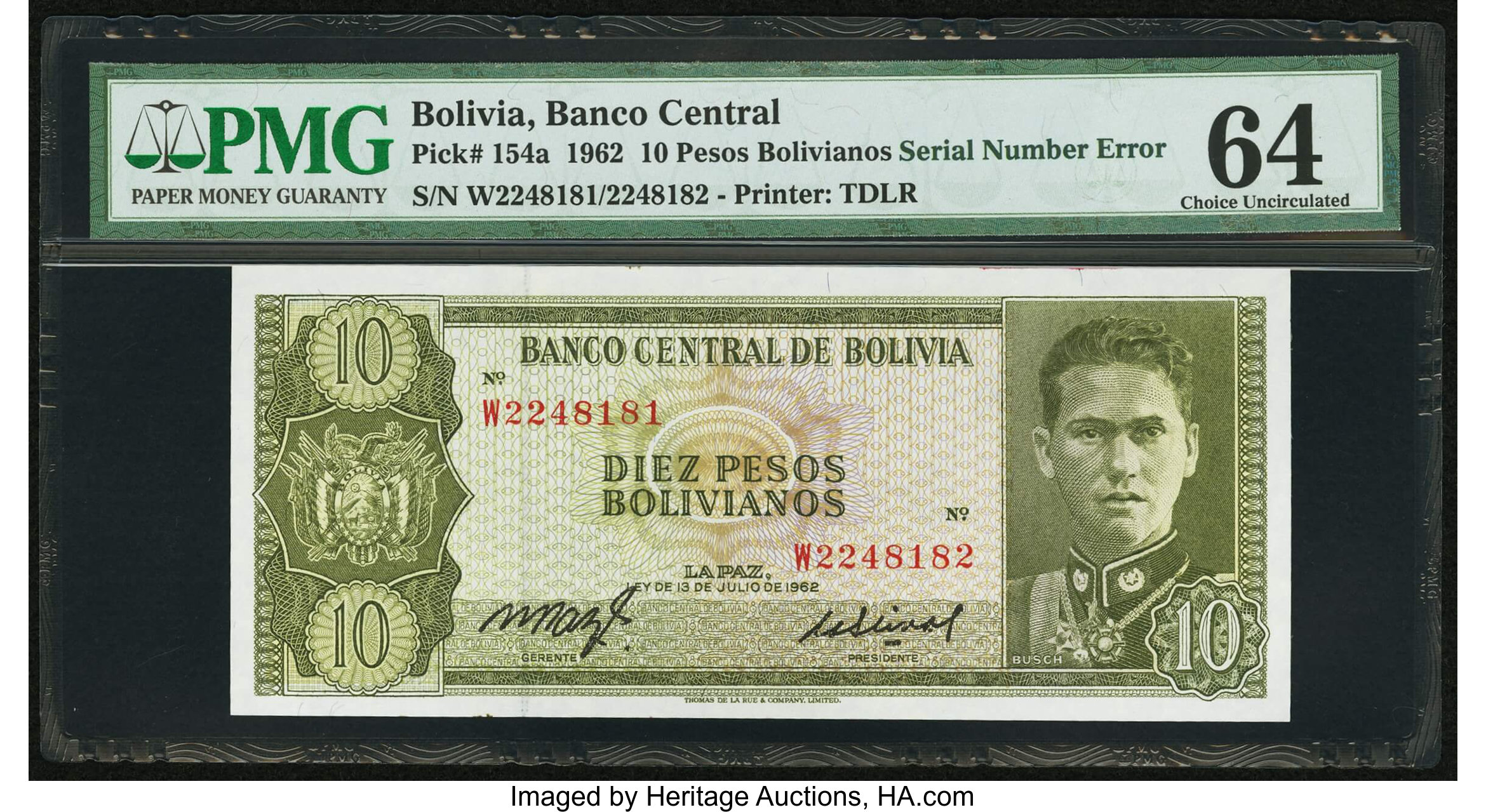 image for: Bolivia  10 pesos bolivianos = 10,000 bolivianos(B343q)