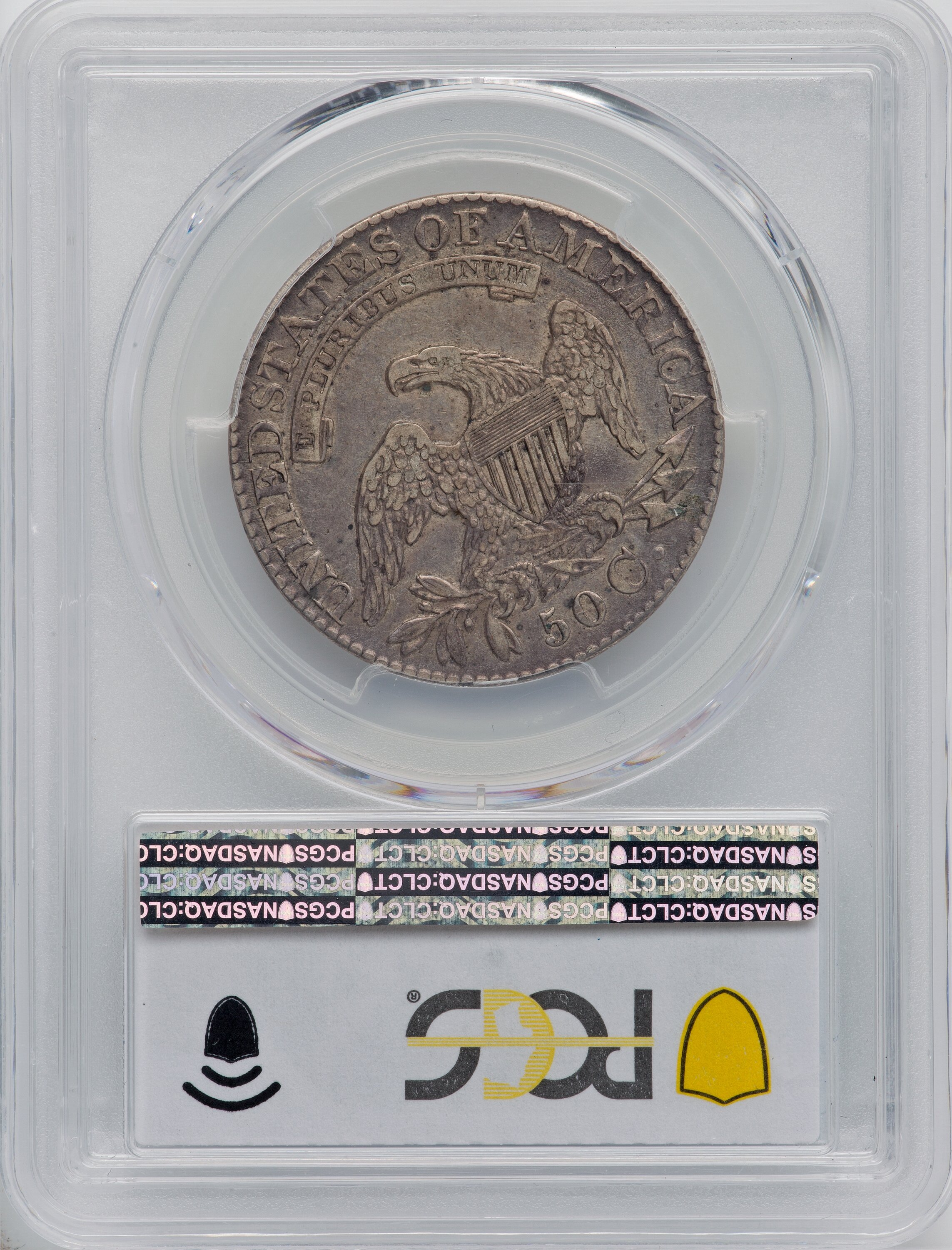 image for: 1828 50C Square Base 2, Small 8s, Large Letters, O-122, R.3, XF45 PCGS. PCGS Population: (4/6). NGC Census: (5/10). CDN: $2...