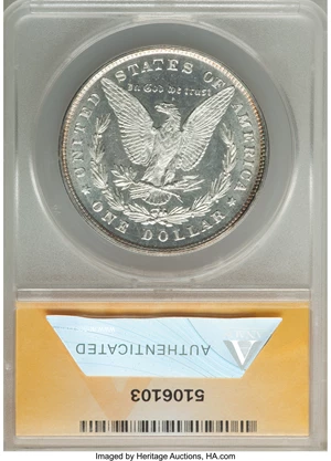 image for: 1878 8TF $1 Doubled Date, VAM-20, Hot-50, MS63 ANACS. Mintage 699,300....