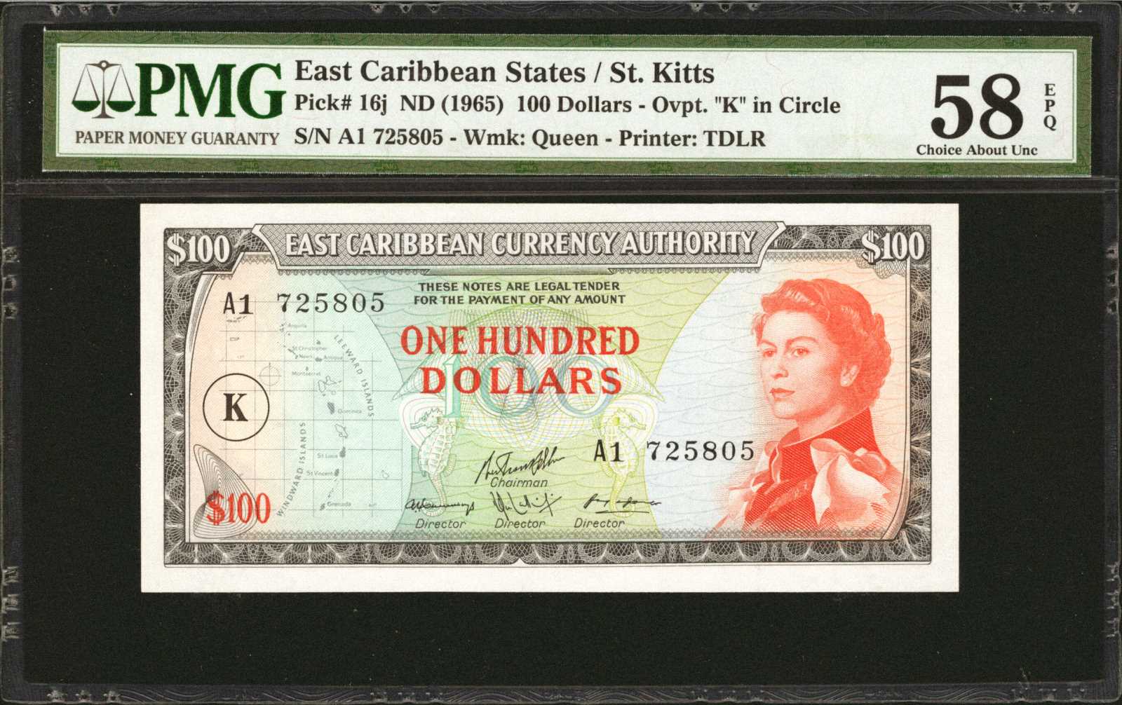 image for: East Caribbean States  100 dollars (B104c9)