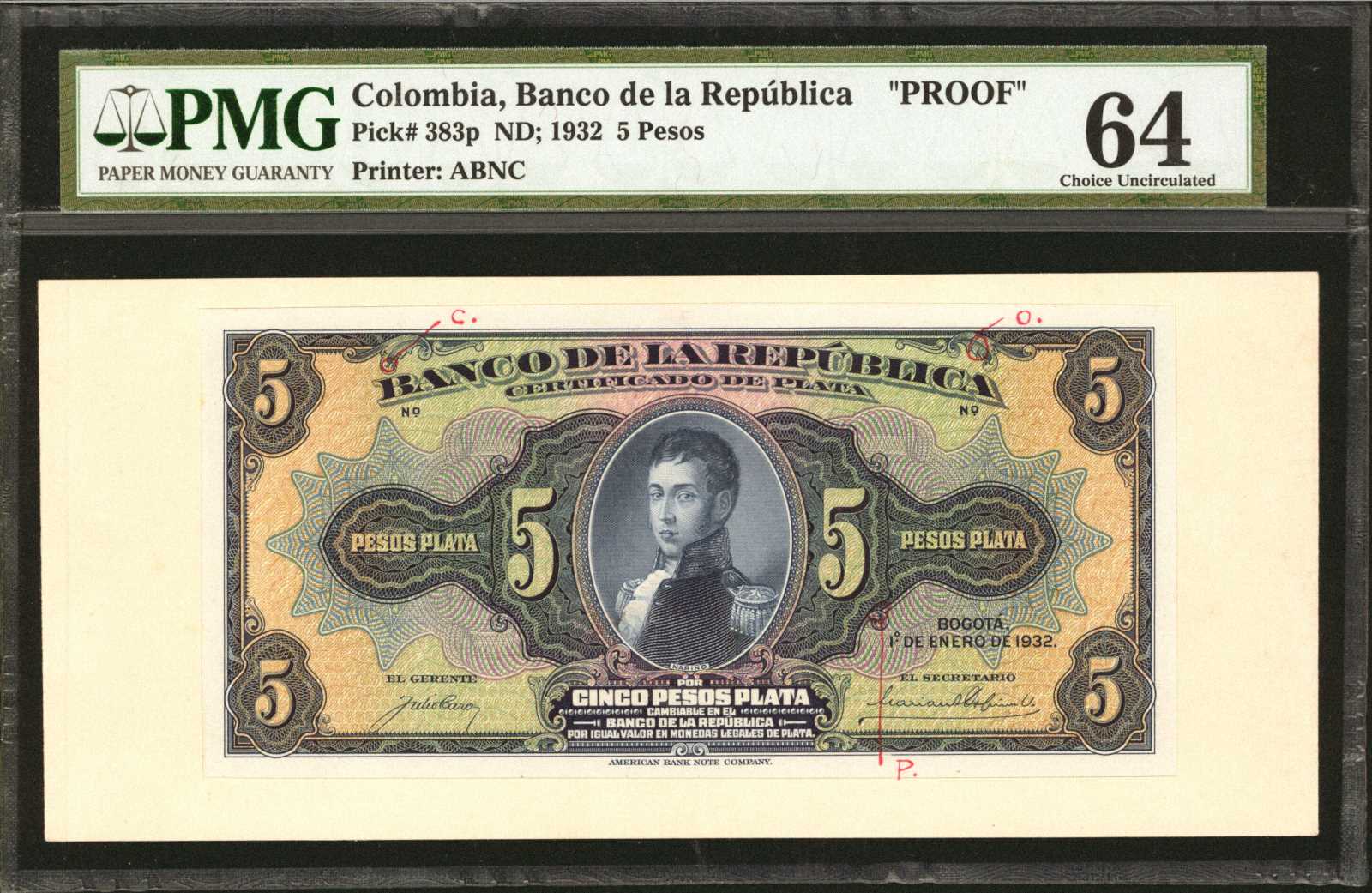 image for: Colombia  1 peso plata(B932a)