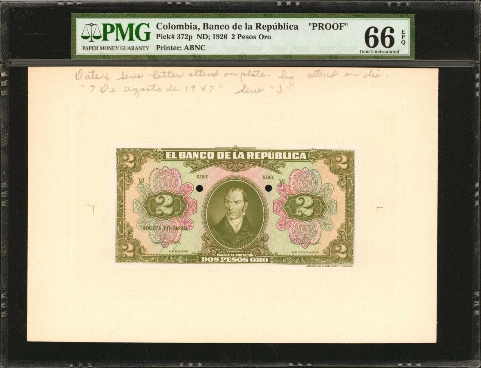 image for: Colombia  2 pesos oro(B913a)