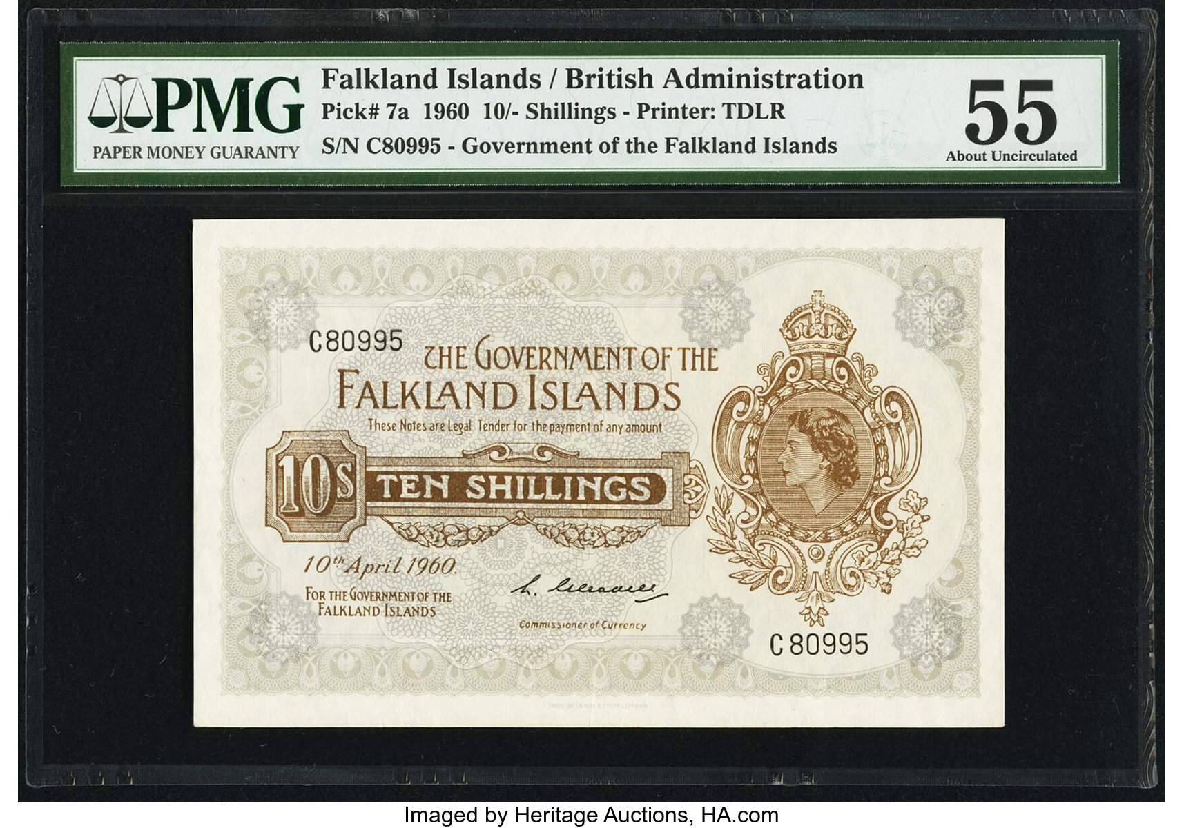 image for: Falkland Islands  10 shillings (B212a)