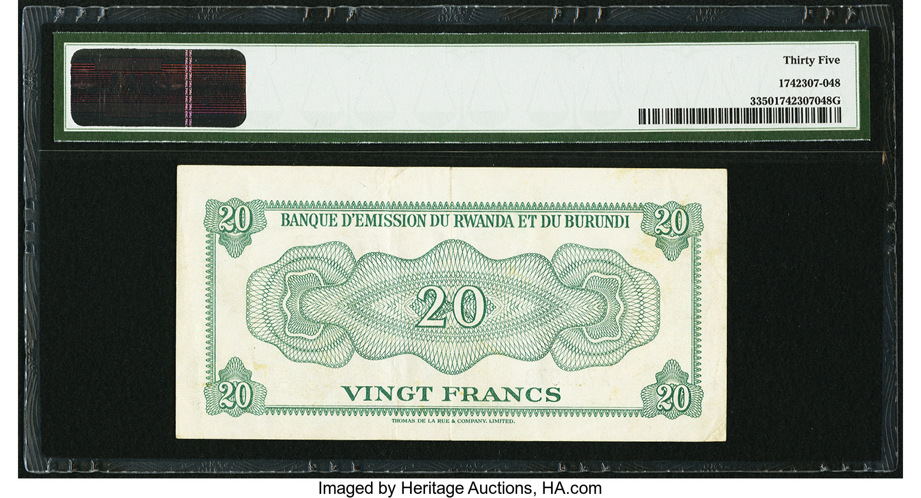 image for: Rwanda and Burundi  20 francs(B103b)