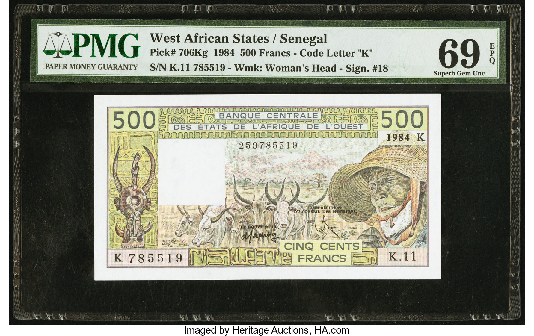 image for: West African States  500 francs (B111Kc)