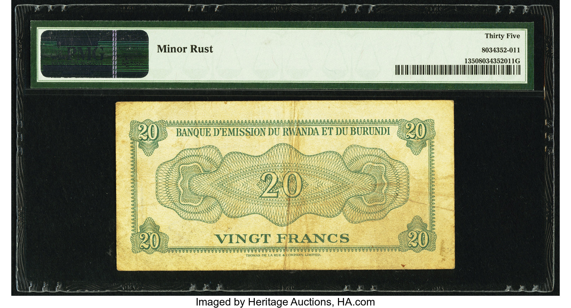 image for: Rwanda and Burundi  5 francs(B101b)