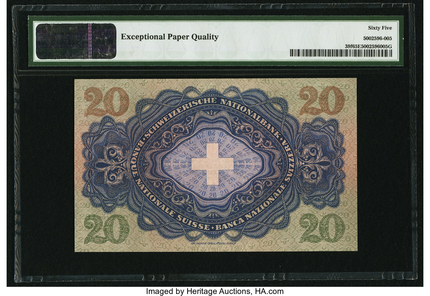 image for: Switzerland  20 francs (B324f)