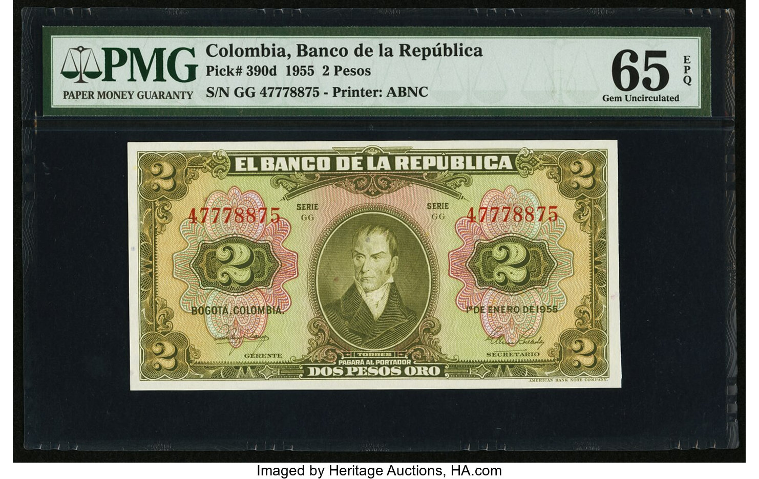 image for: Colombia  2 pesos oro(B923ap)