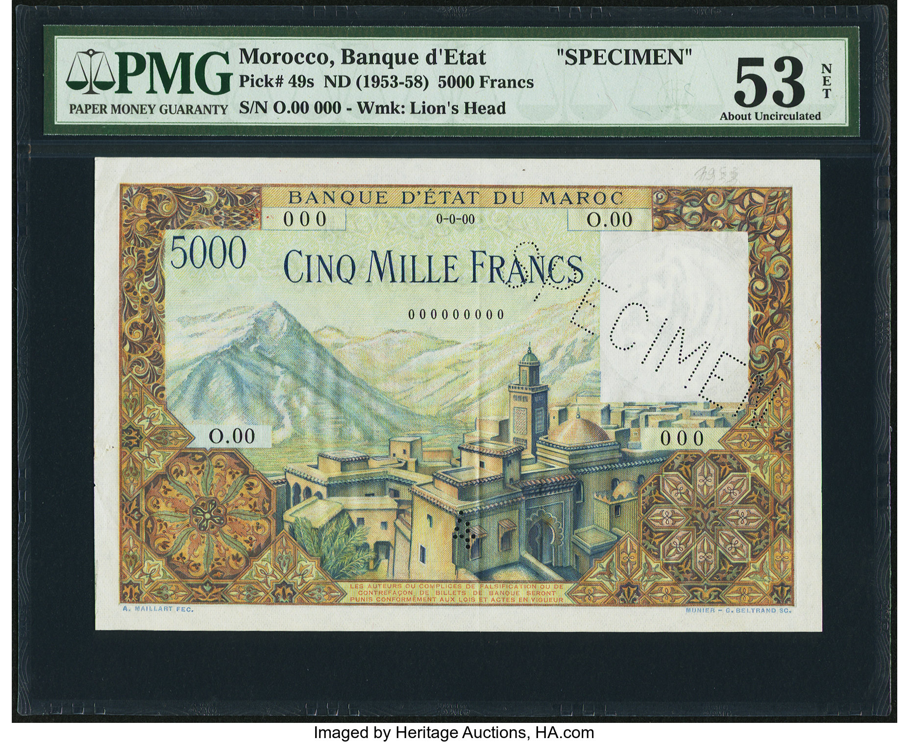 image for: Morocco  500 francs(B231as)