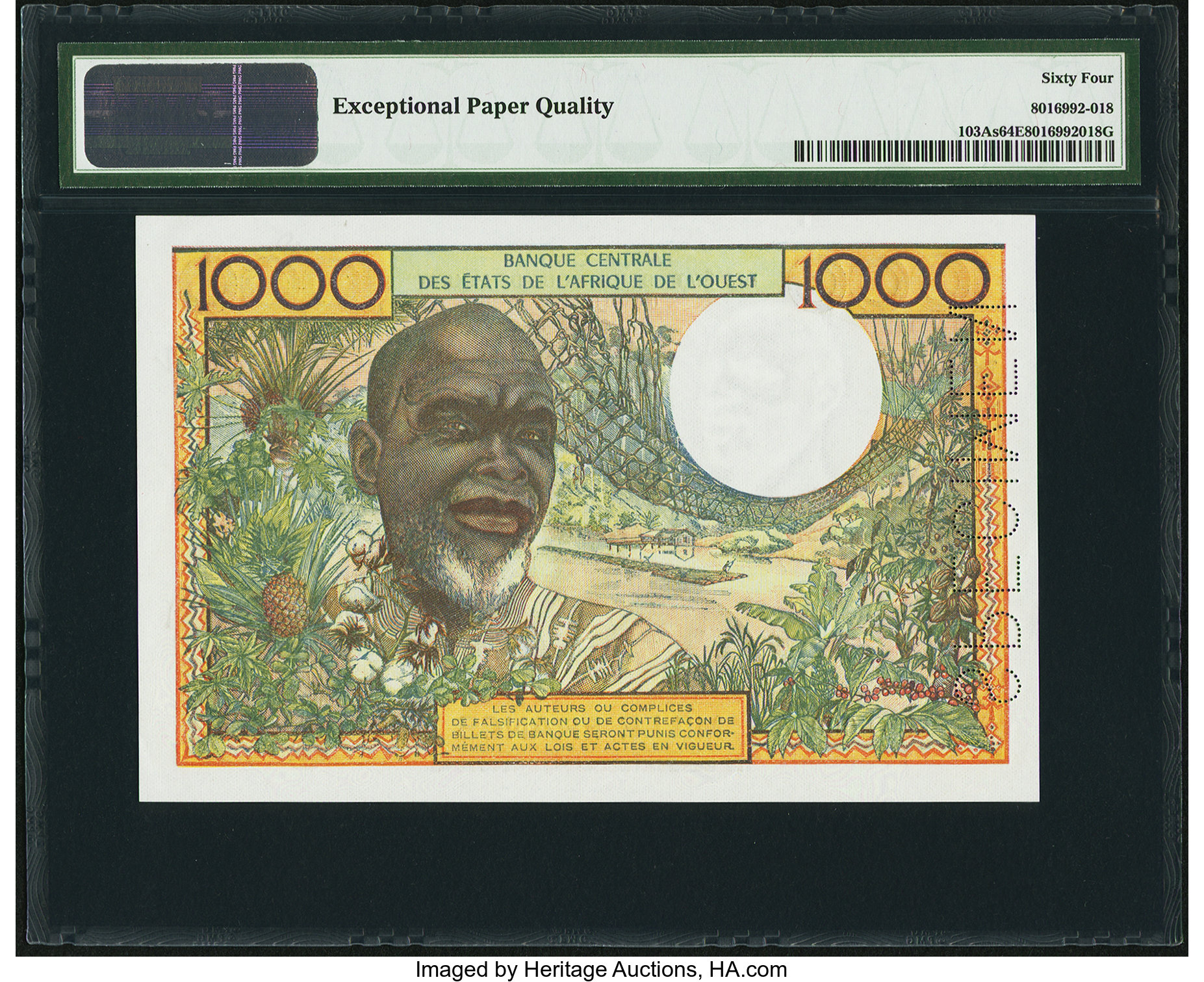 image for: West African States  1,000 francs (B108Ad)