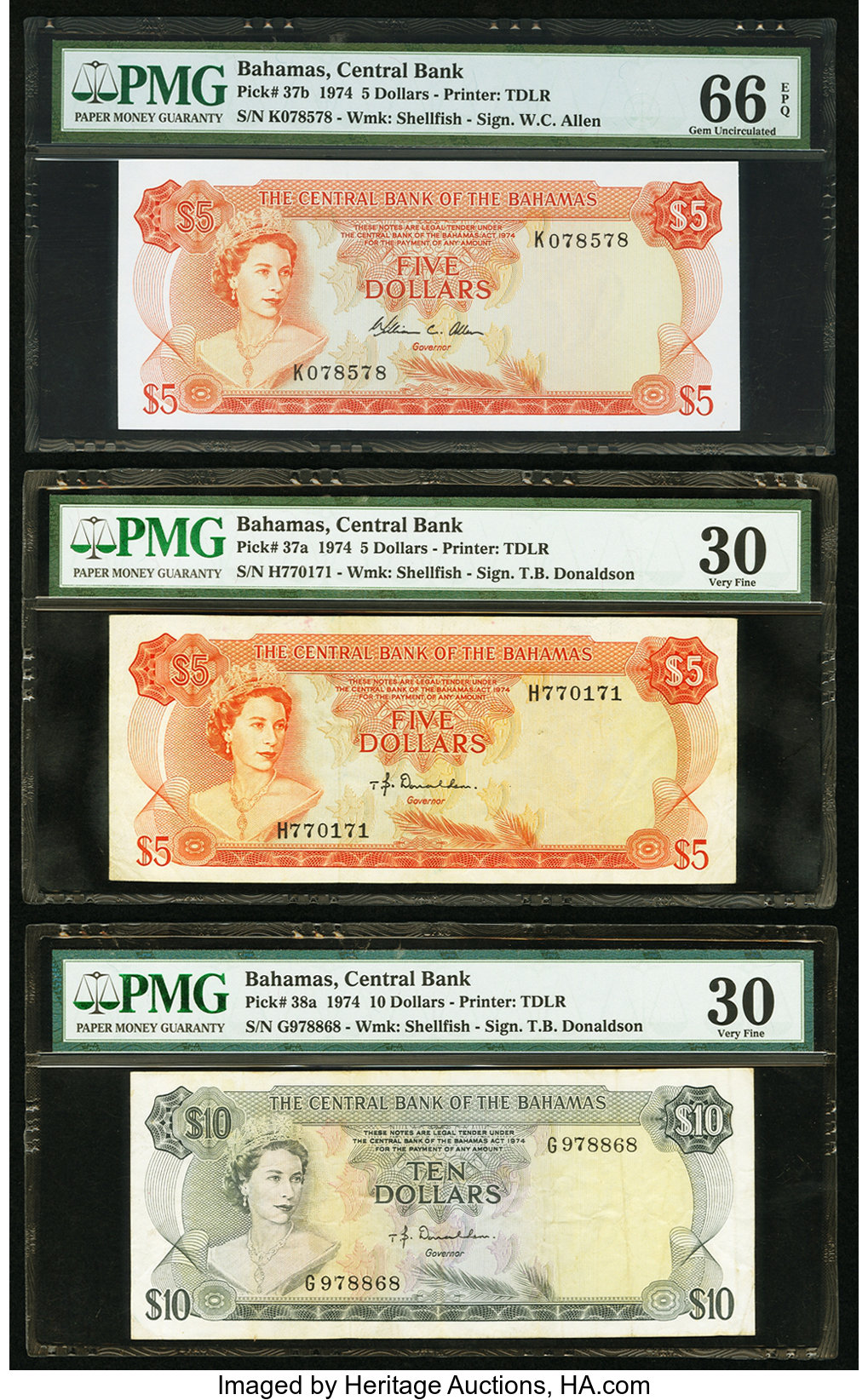 image for: Bahamas  5 dollars (B302bz)