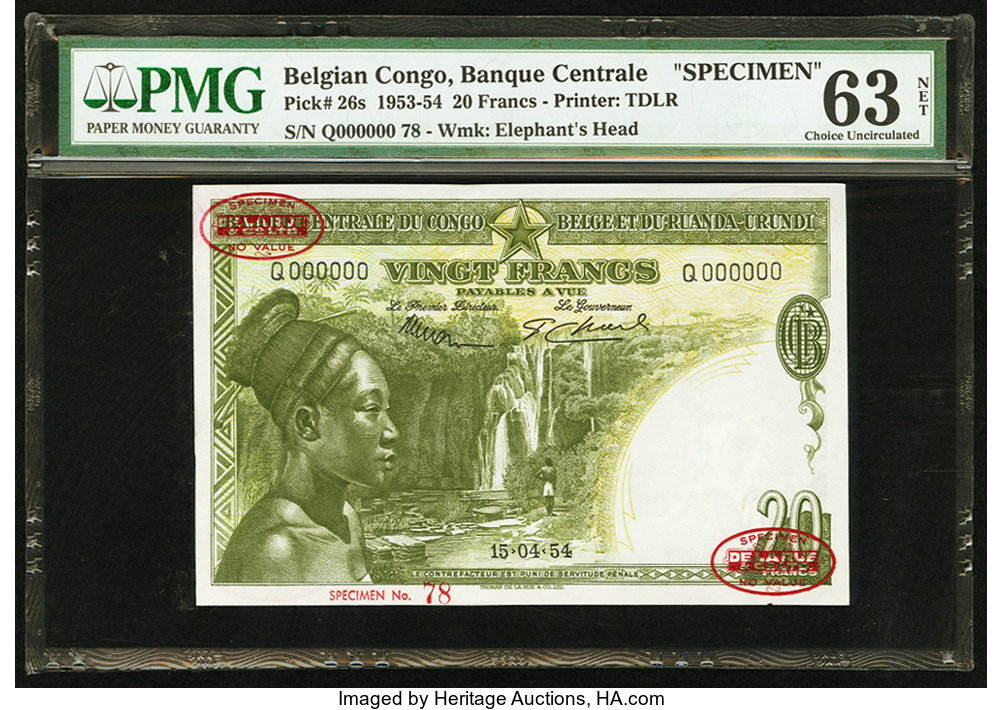 image for: Belgian Congo  20 francs(B306bs1)