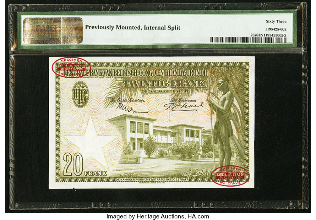 image for: Belgian Congo  20 francs(B306bs1)