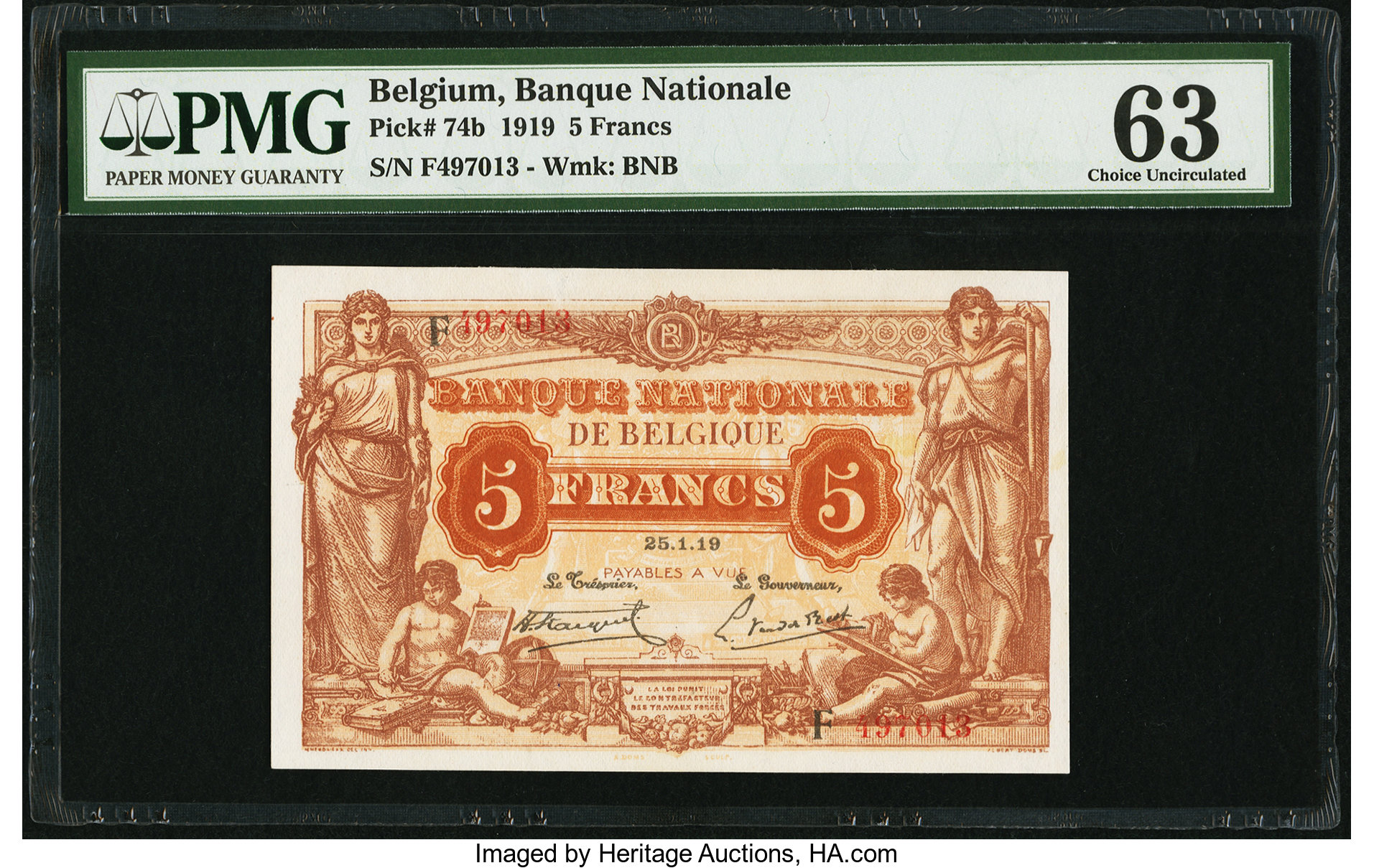 image for: Belgium  5 francs(B534a)