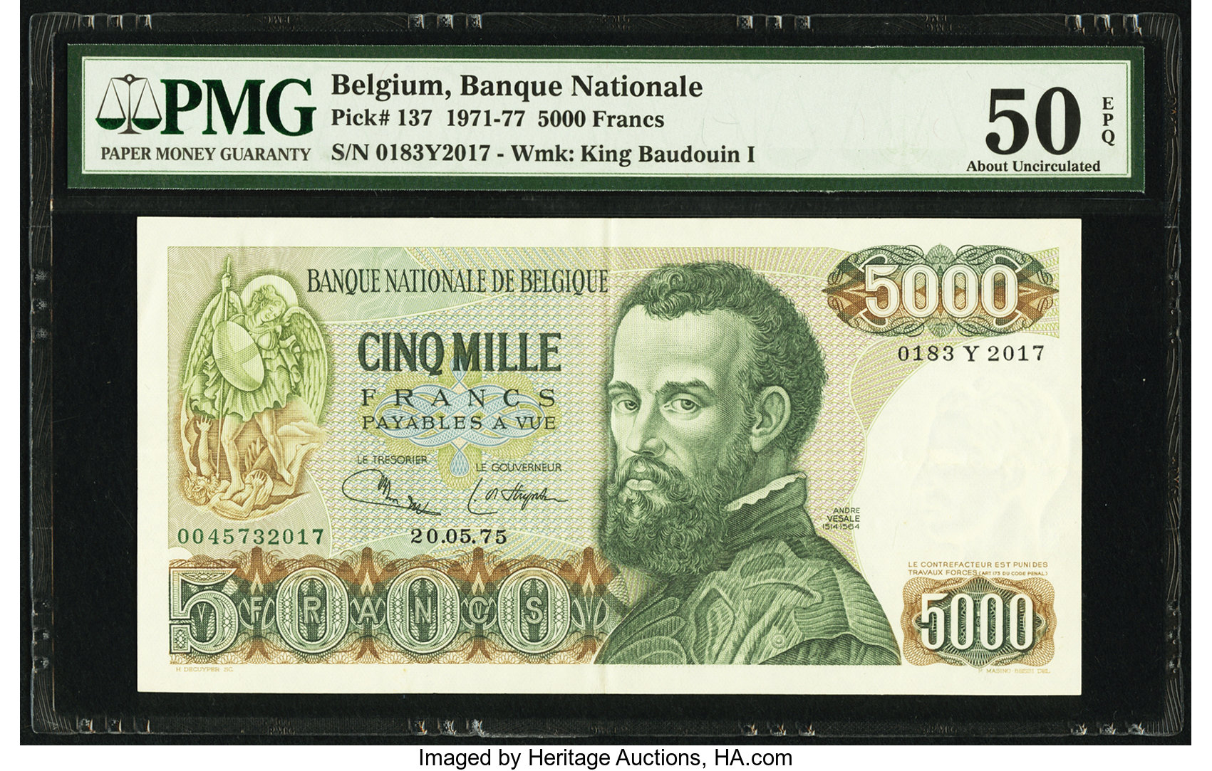 image for: Belgium  5,000 francs (B584as)