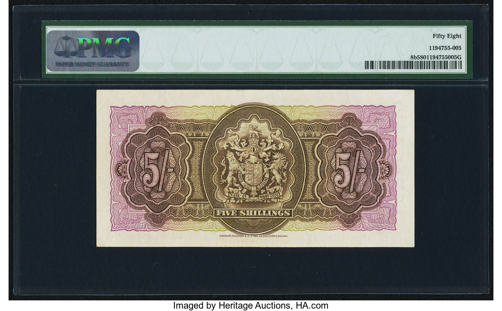 image for: Bermuda  5 shillings(B108bs2)