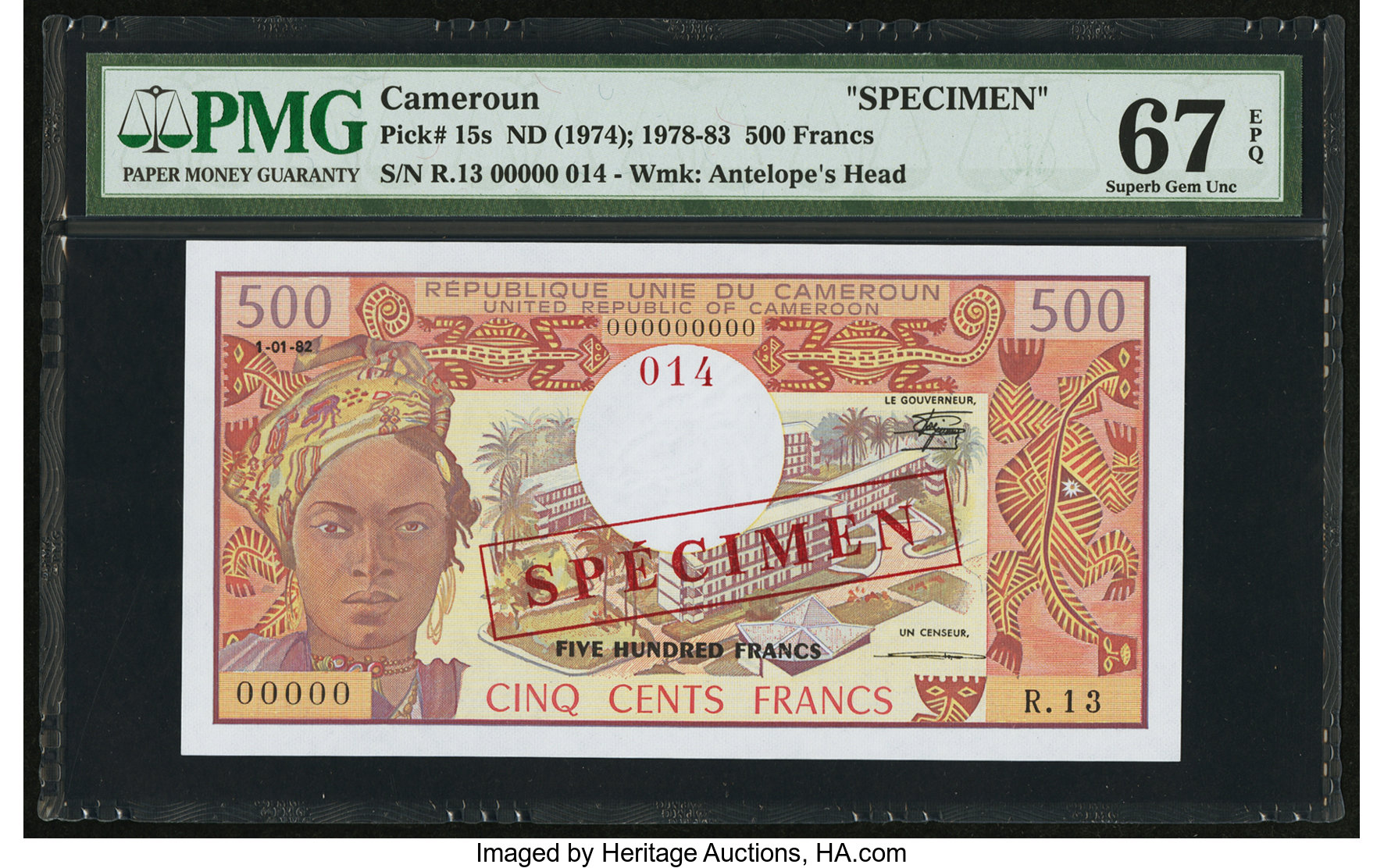 image for: Cameroon  500 francs(B401b)