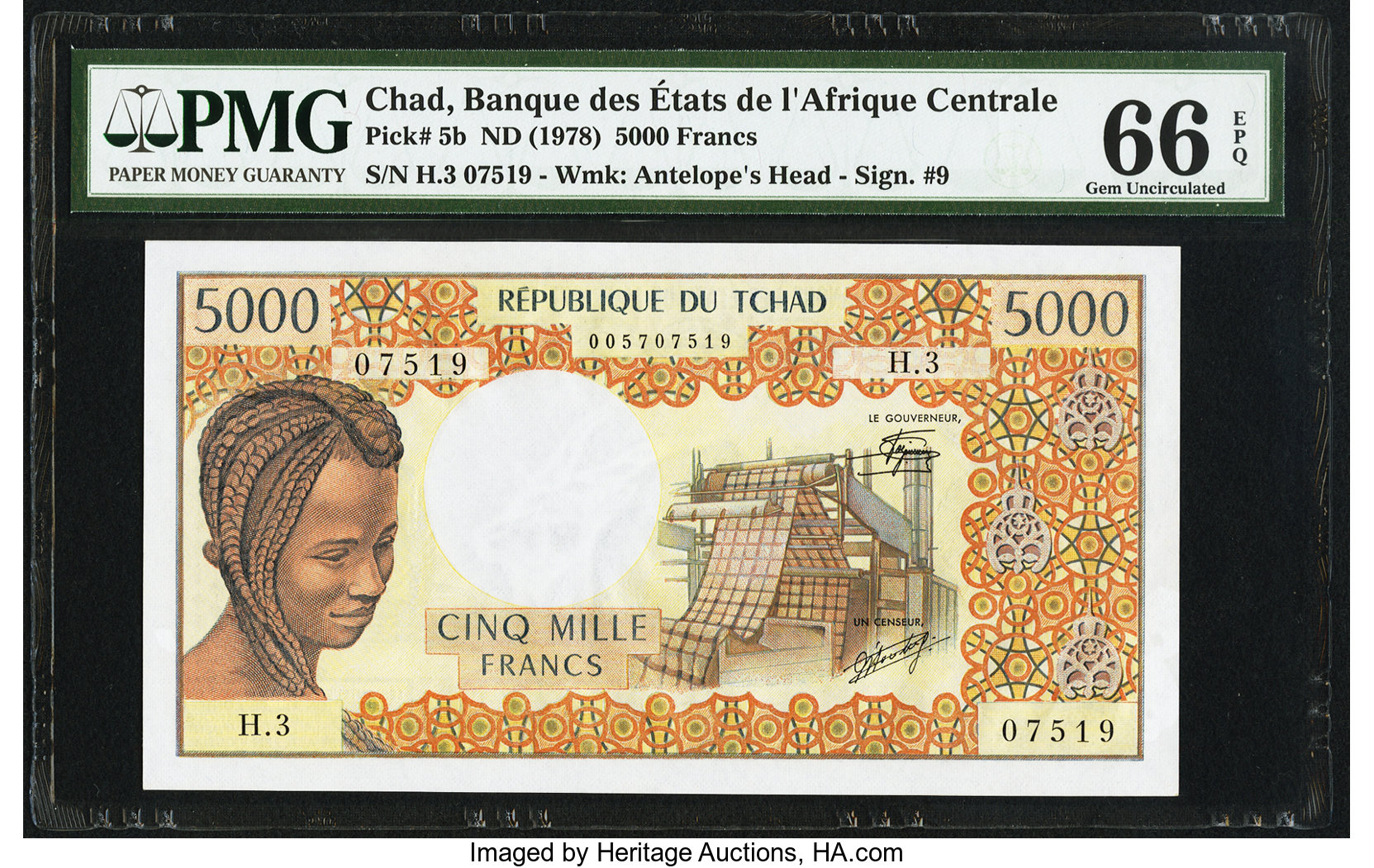 image for: Chad  5,000 francs (B204a)