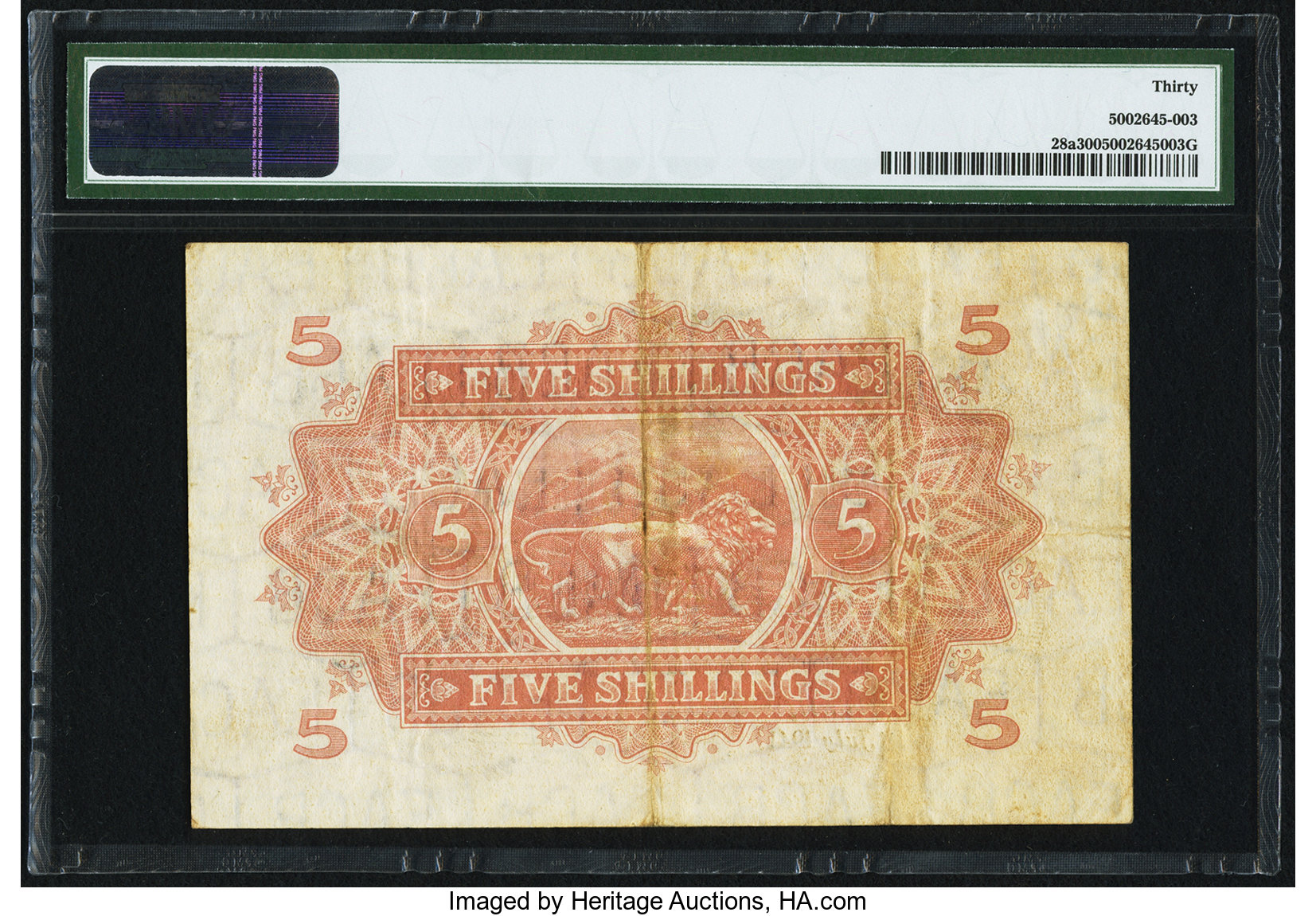 image for: East Africa  5 shillings(B217fs)
