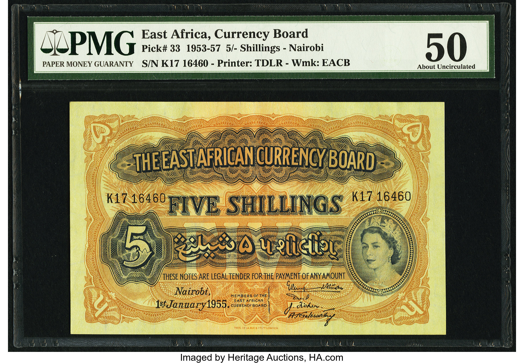 image for: East Africa  5 shillings(B223cs)