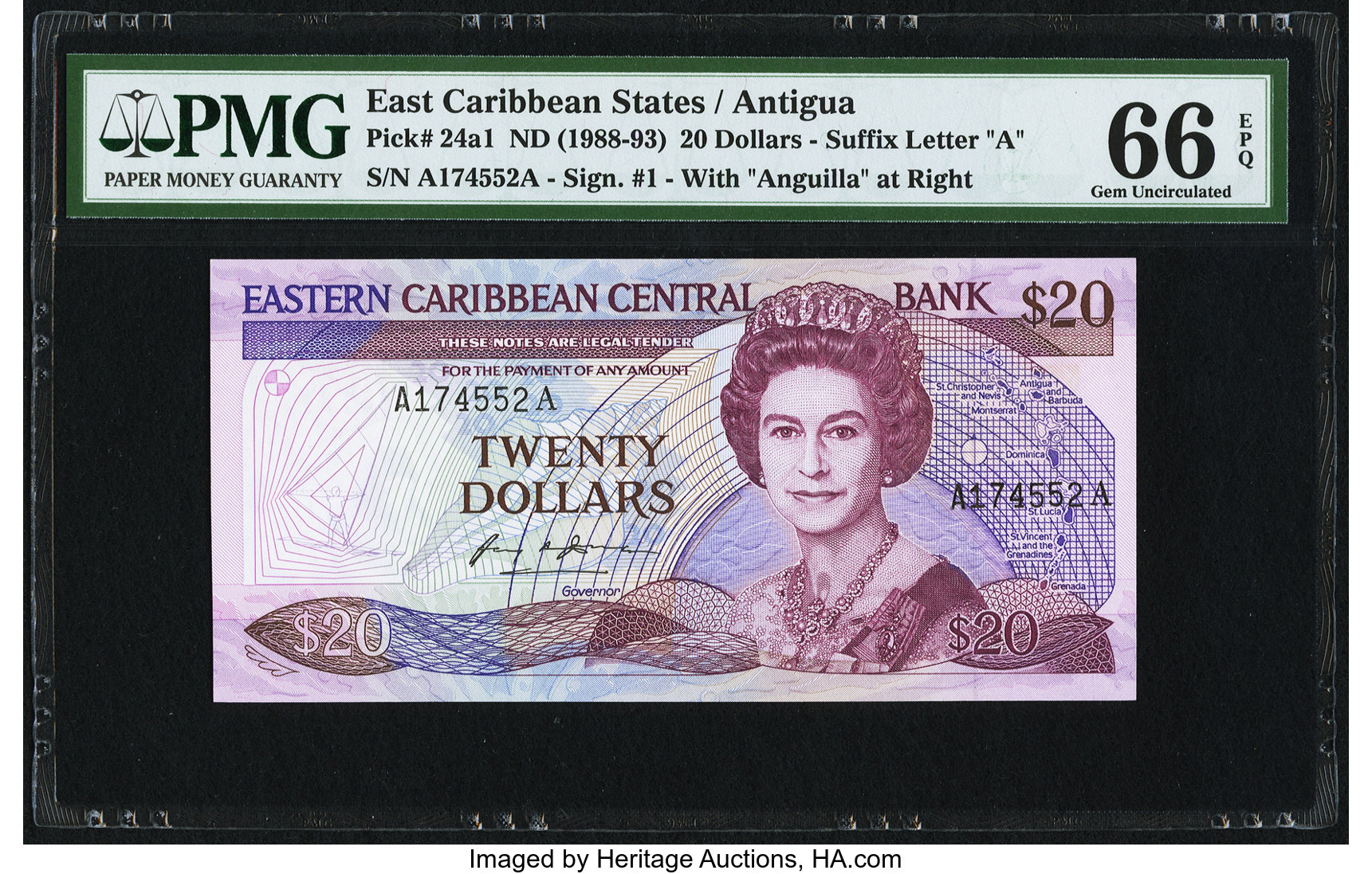 image for: East Caribbean States  20 dollars (B208a1)