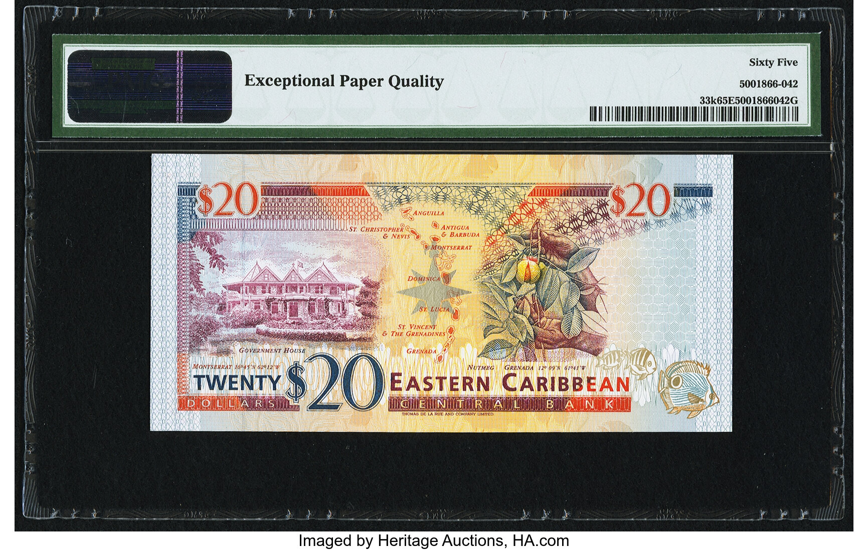image for: East Caribbean States  20 dollars (B217d)