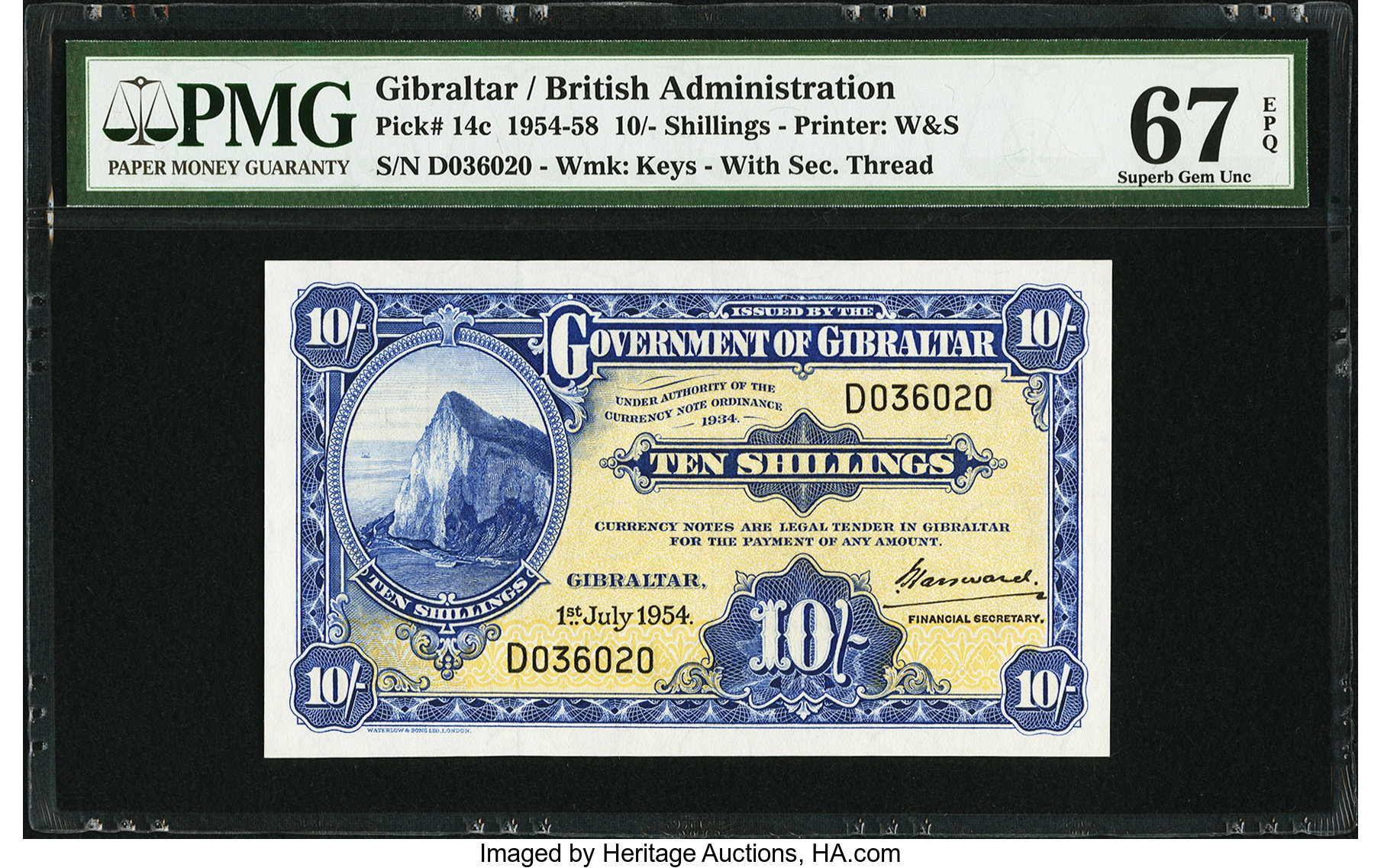 image for: Gibraltar  10 shillings (B115a)
