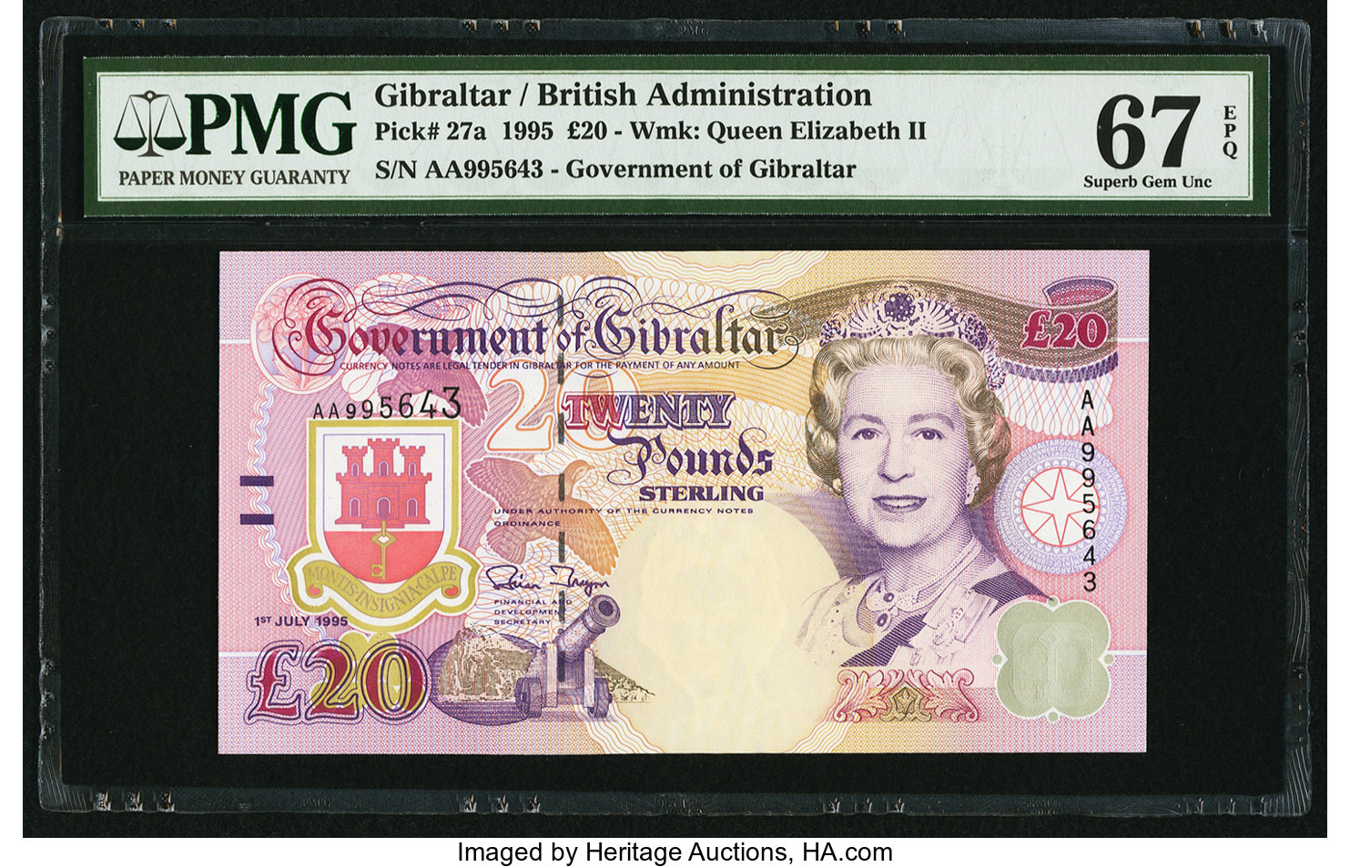 image for: Gibraltar  20 pounds (B125a)