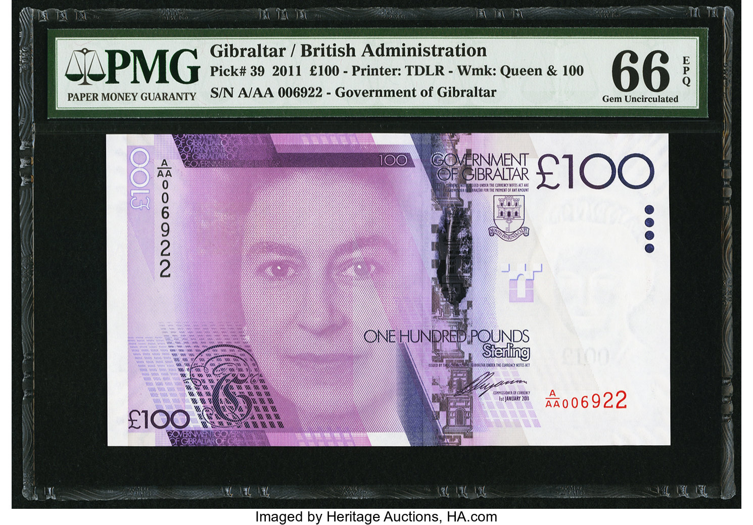 image for: Gibraltar  100 pounds (B134as1)