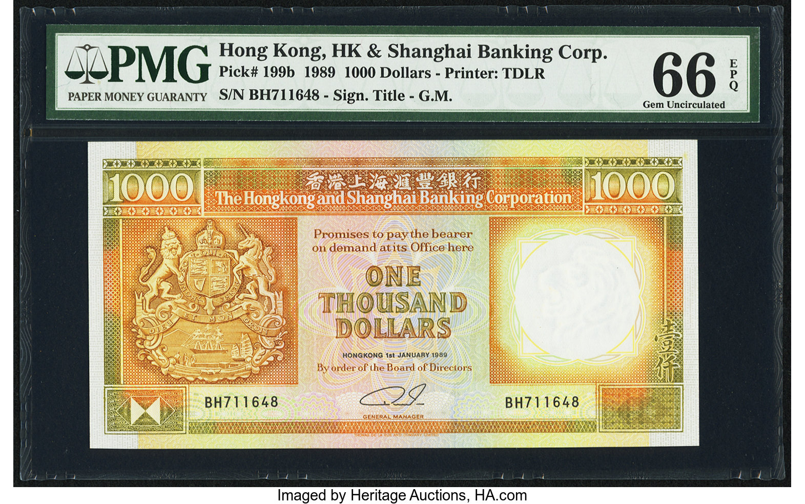 image for: Hong Kong  1,000 dollars (B680b)