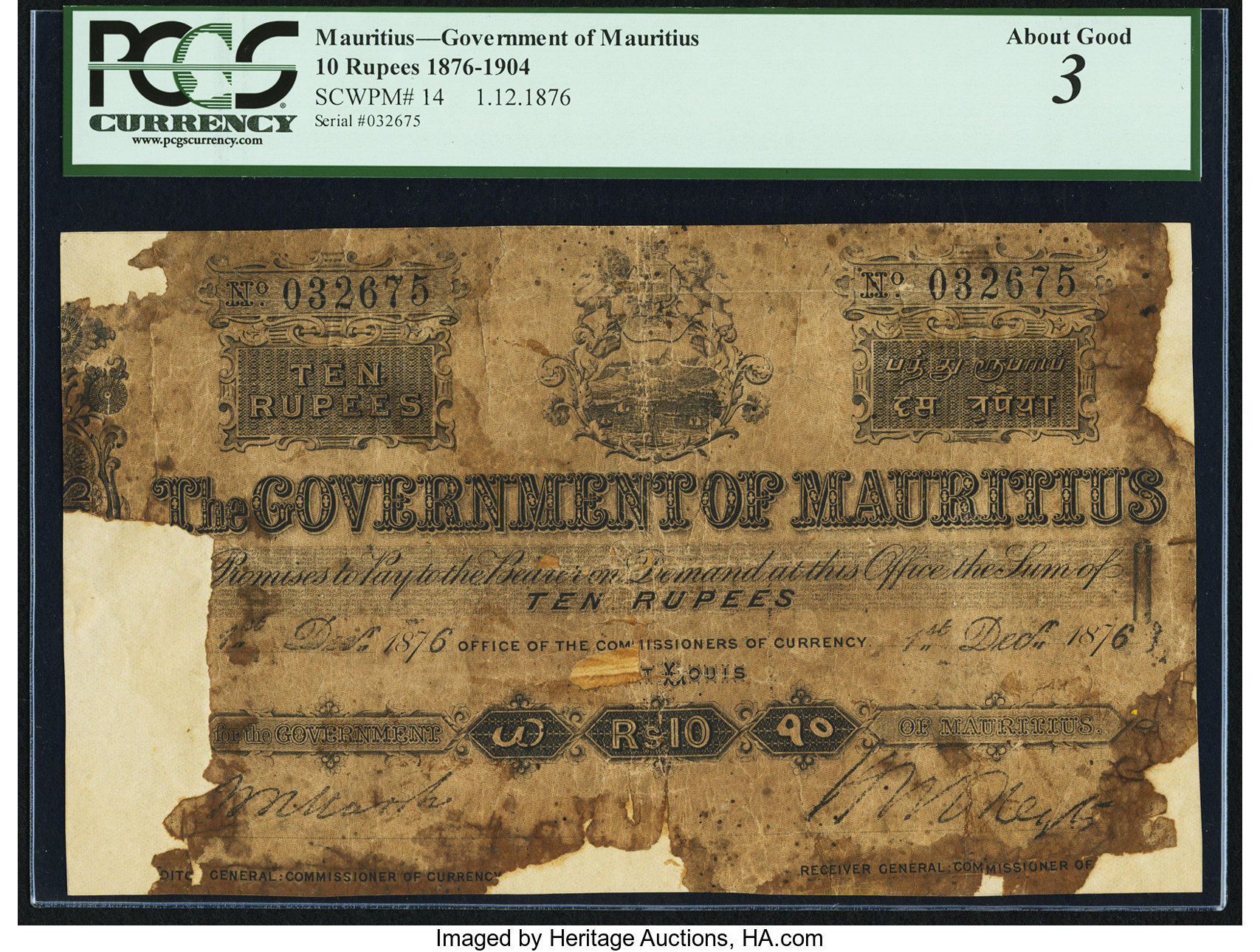 image for: Mauritius  10 rupees (B306f)