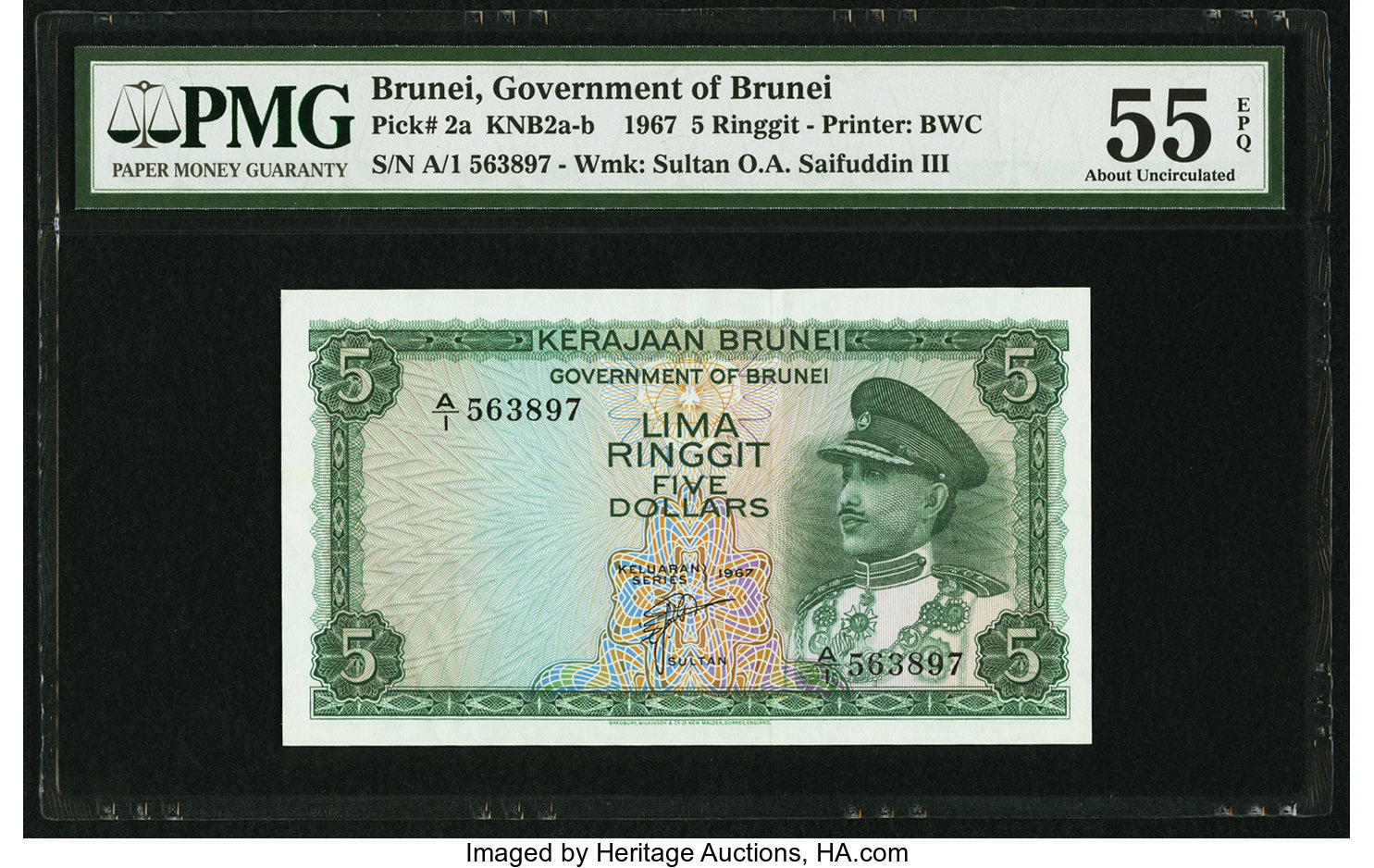 image for: Brunei  5 dollars (B102at)
