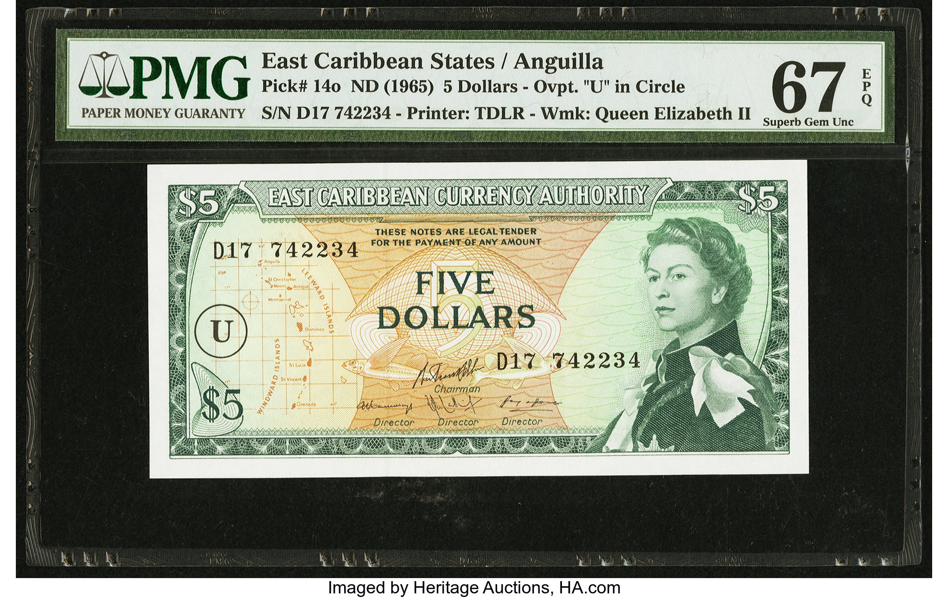 image for: East Caribbean States  5 dollars (B102c9s2)