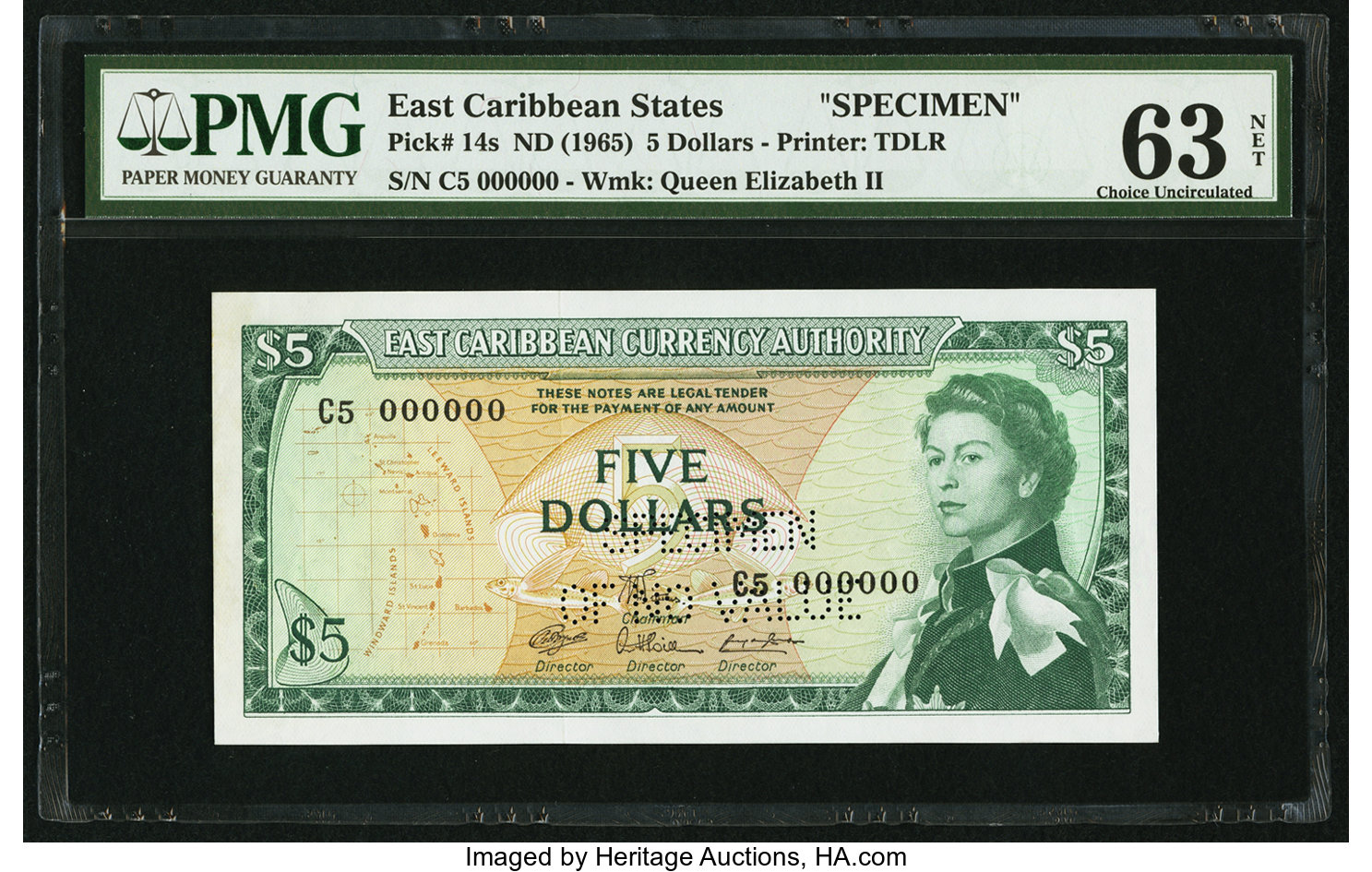 image for: East Caribbean States  5 dollars (B102c8)