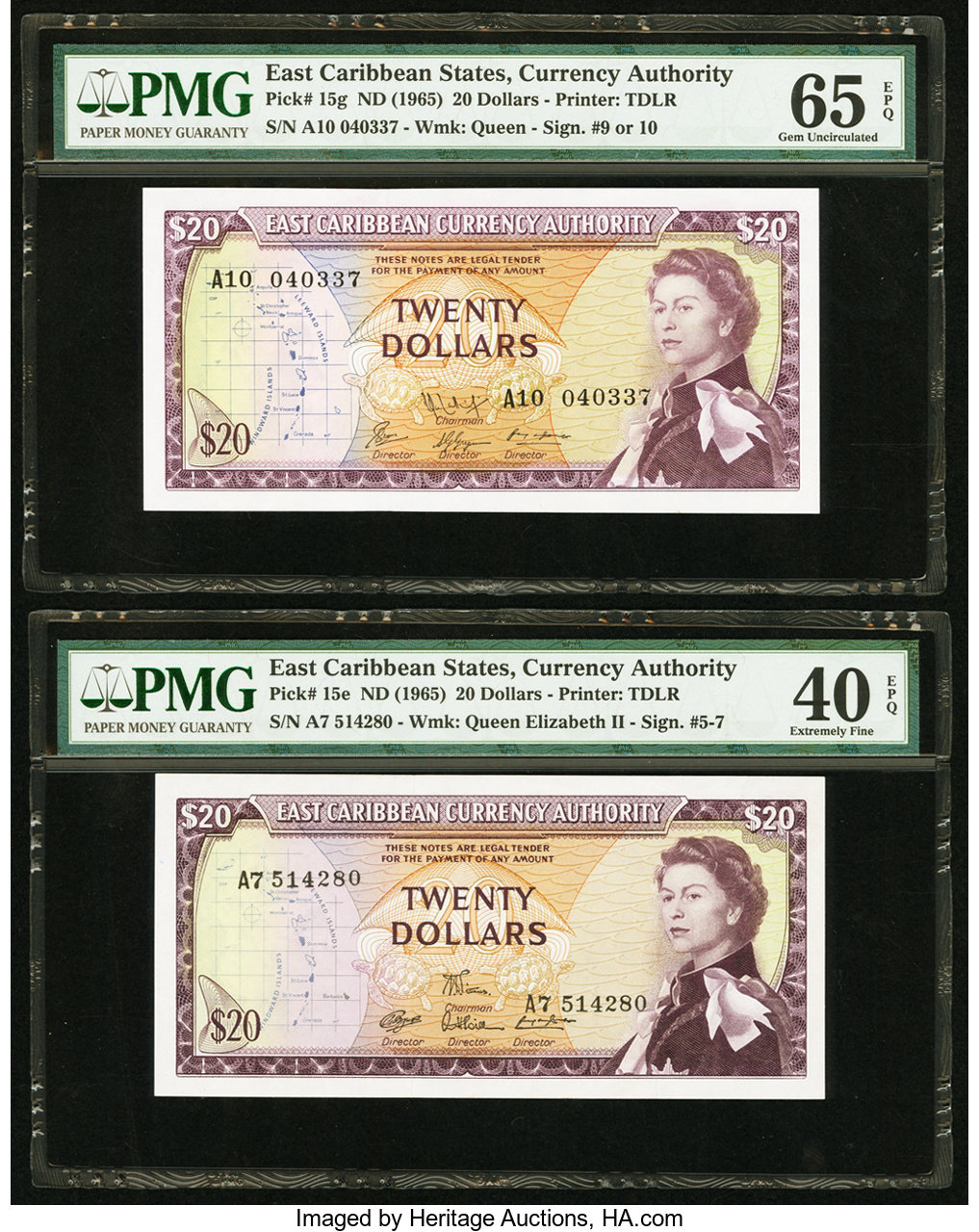 image for: East Caribbean States  20 dollars (B103ca)