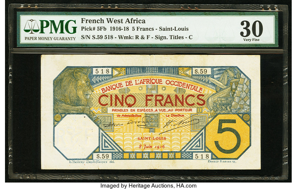 image for: French West Africa  5 francs (B101Pc2)