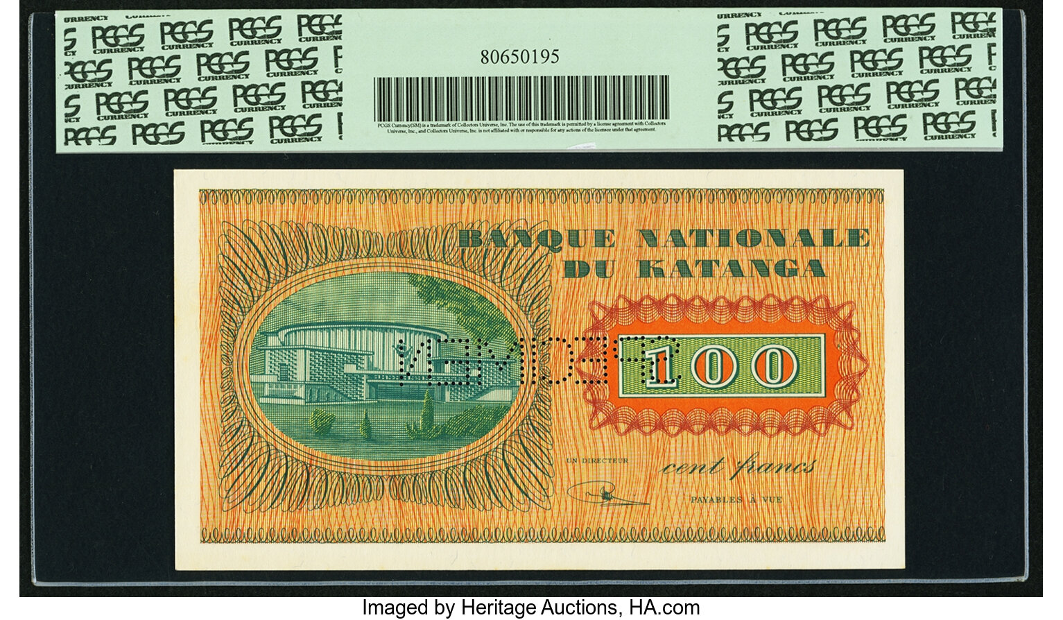 image for: Katanga  100 francs(B206ar2)